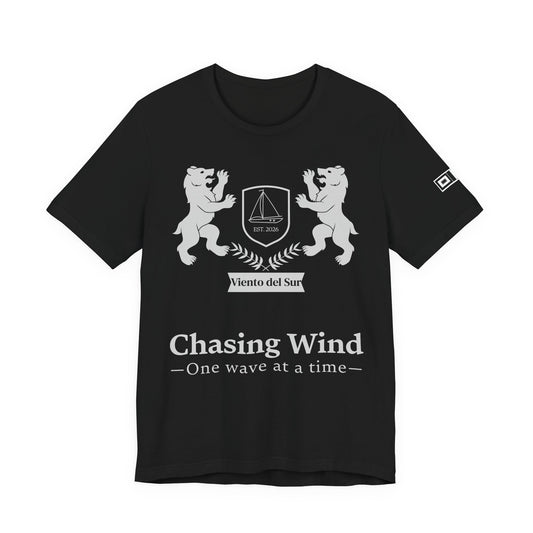Sailing Boat T Shirt Gray t-shirt with 'Observers Observing Observers' text in red, white, and purple on a white background