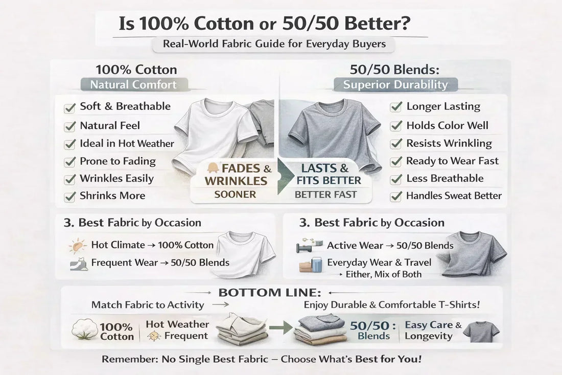 Is 100% cotton or 50/50 better?