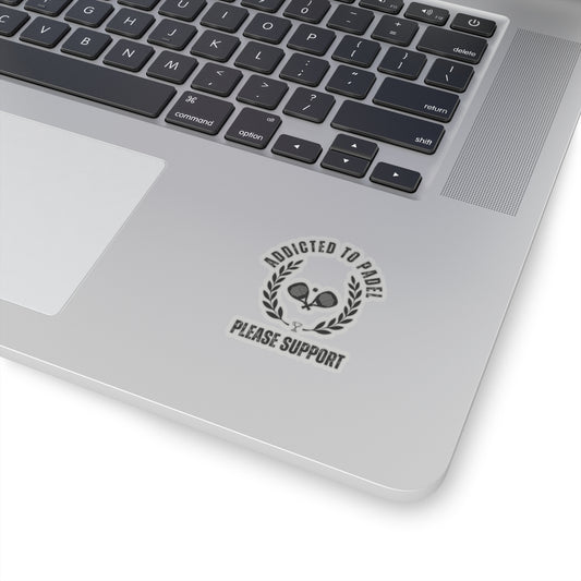Laptop with a sticker on the palm rest area