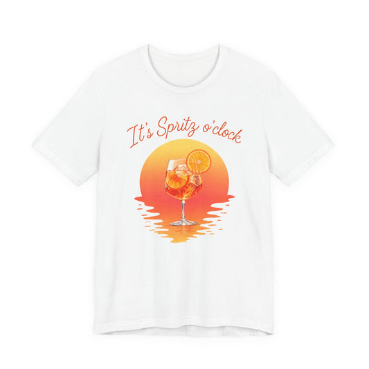 Aperol T-Shirt Aperol T-Shirt Aperol T-Shirt White t-shirt with a graphic of a spritz cocktail and 'It's Spritz o'clock' text on a white background
