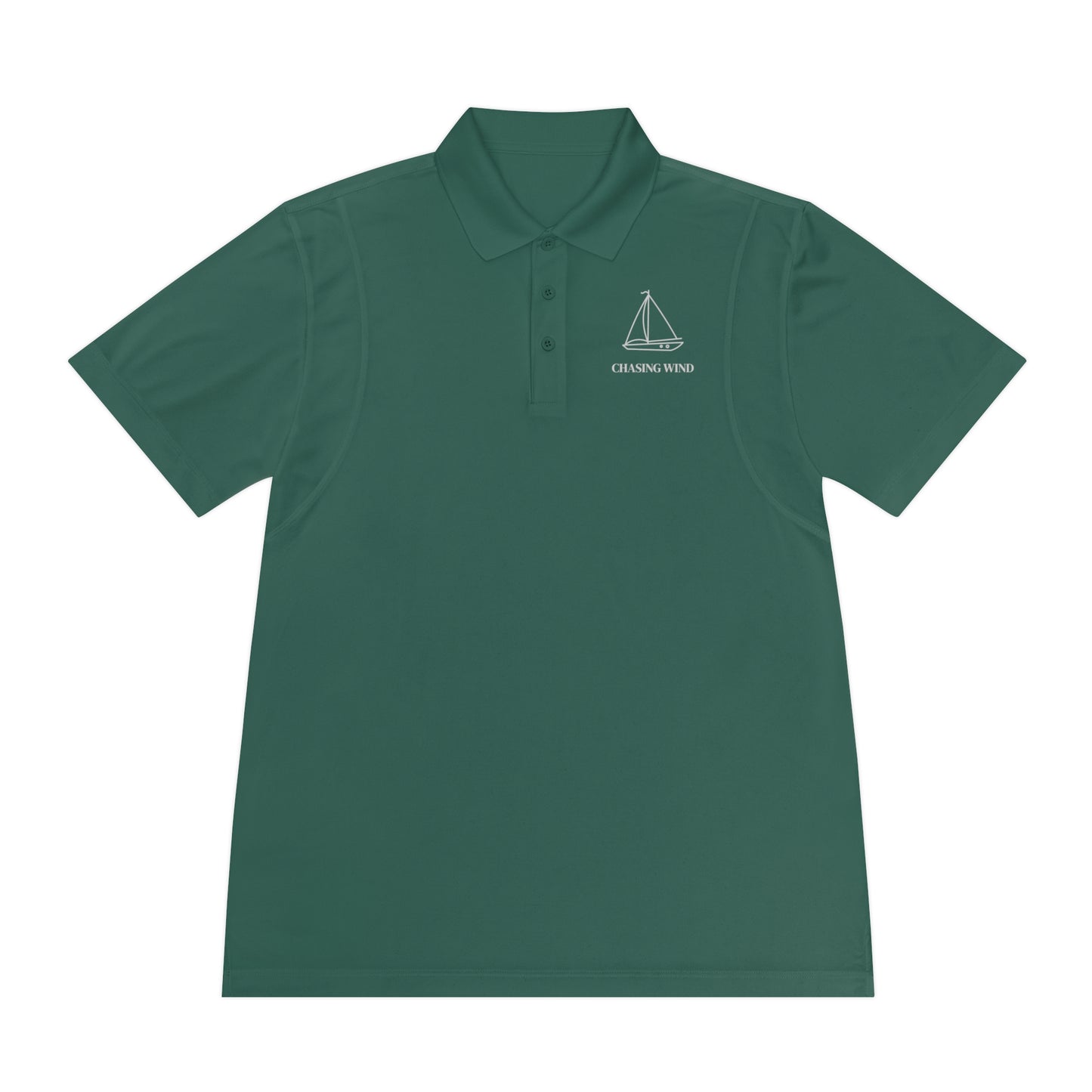 Sailing Polo Shirt Green polo shirt with a logo on a white background