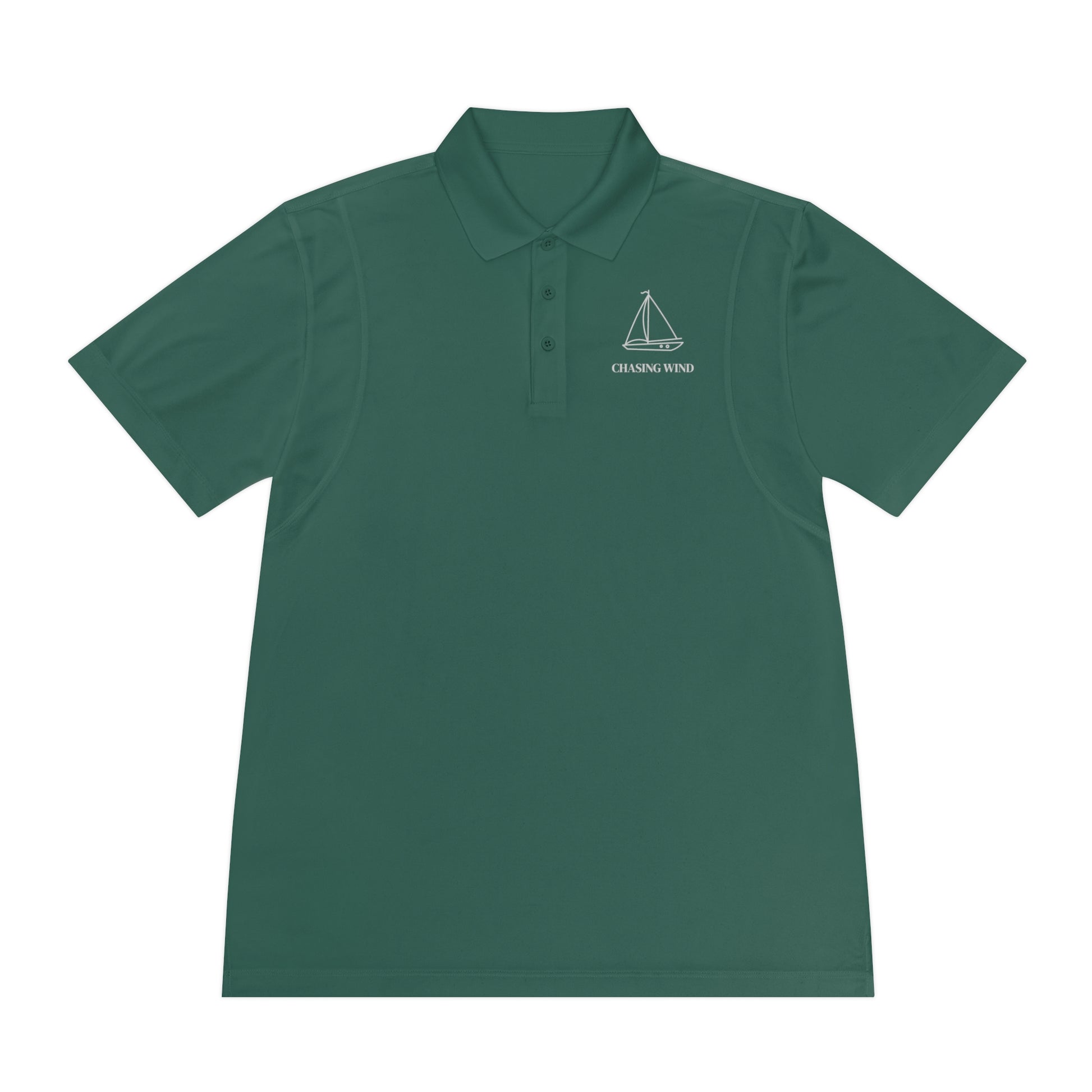 Sailing Polo Shirt Green polo shirt with a logo on a white background