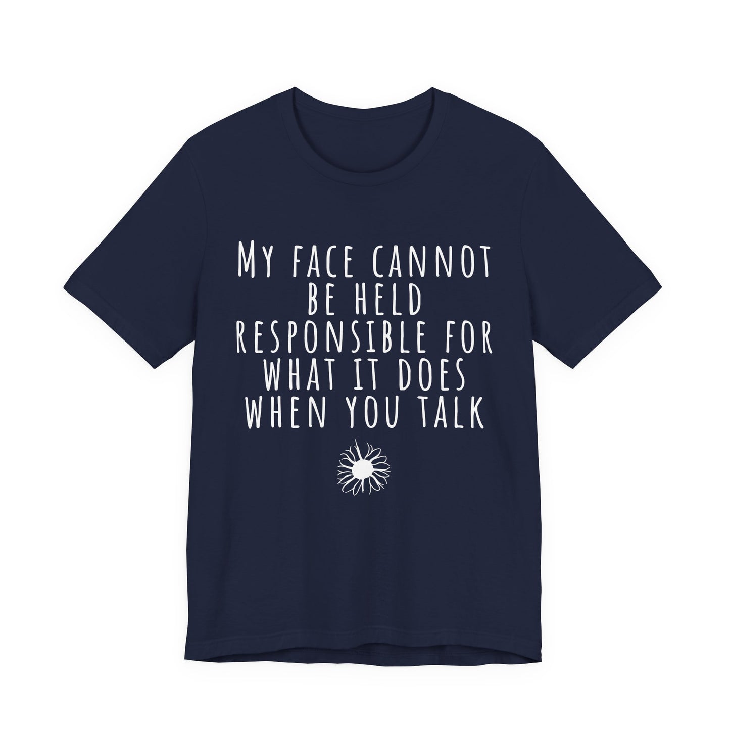 Black t-shirt with white mountain graphic and text on a white background