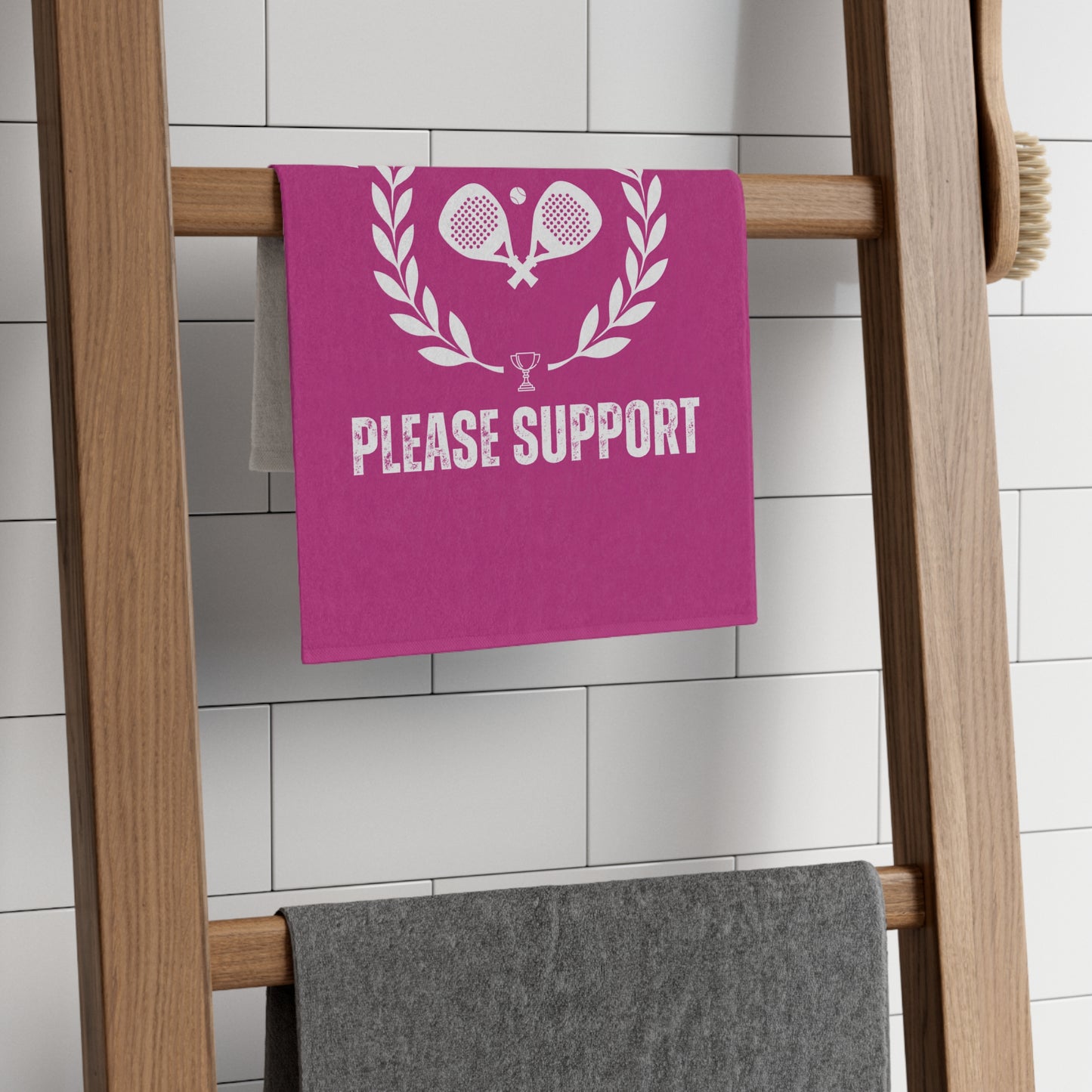 Pink Addicted to Padel Please Support Rally Towel | 11x18 Sports Towel