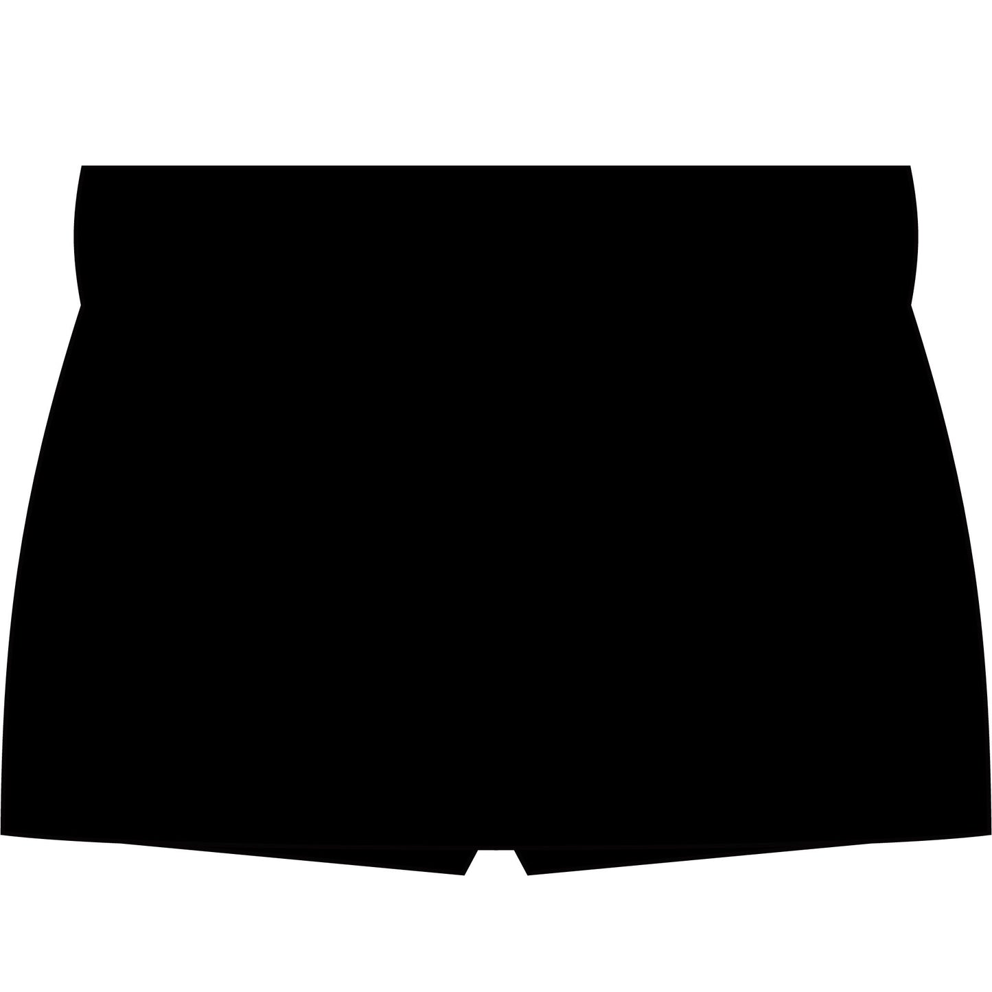 Tennis skirt with leggings Black silhouette of men's underwear on a white background