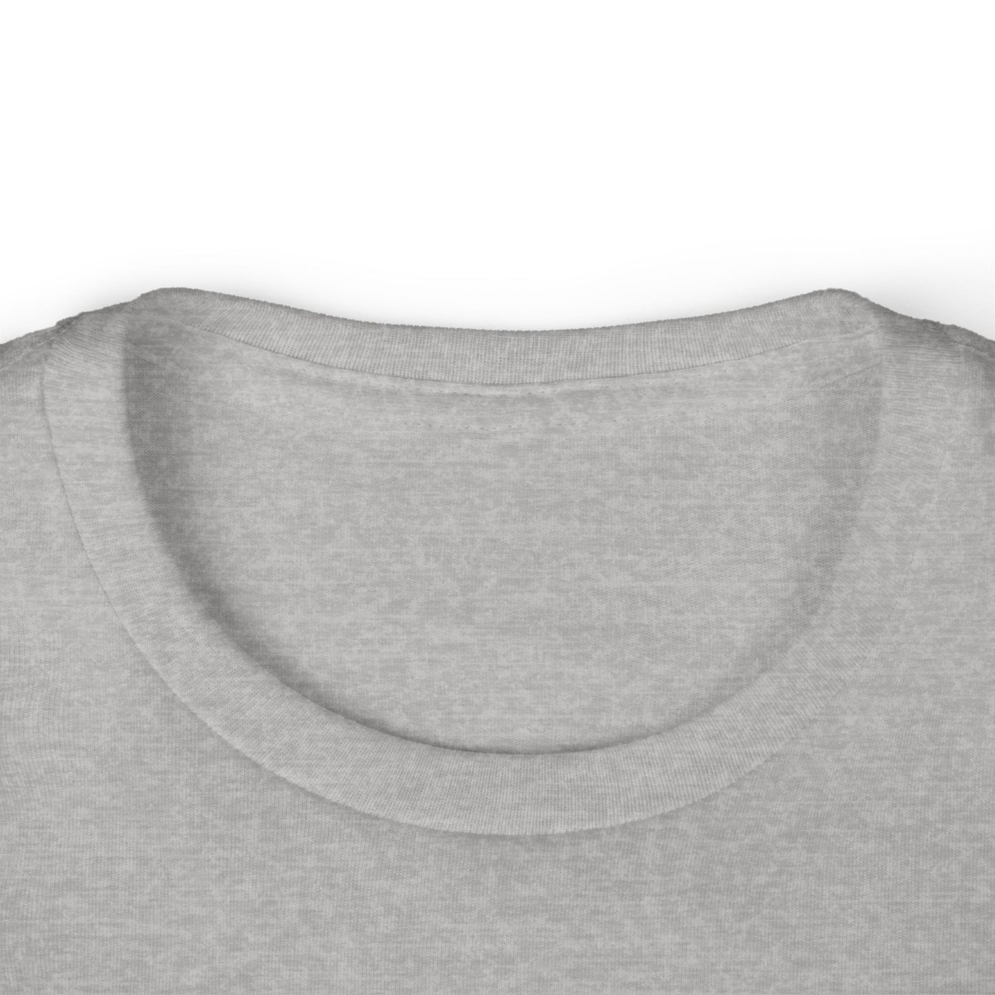 Close-up of a gray shirt collar on a white background