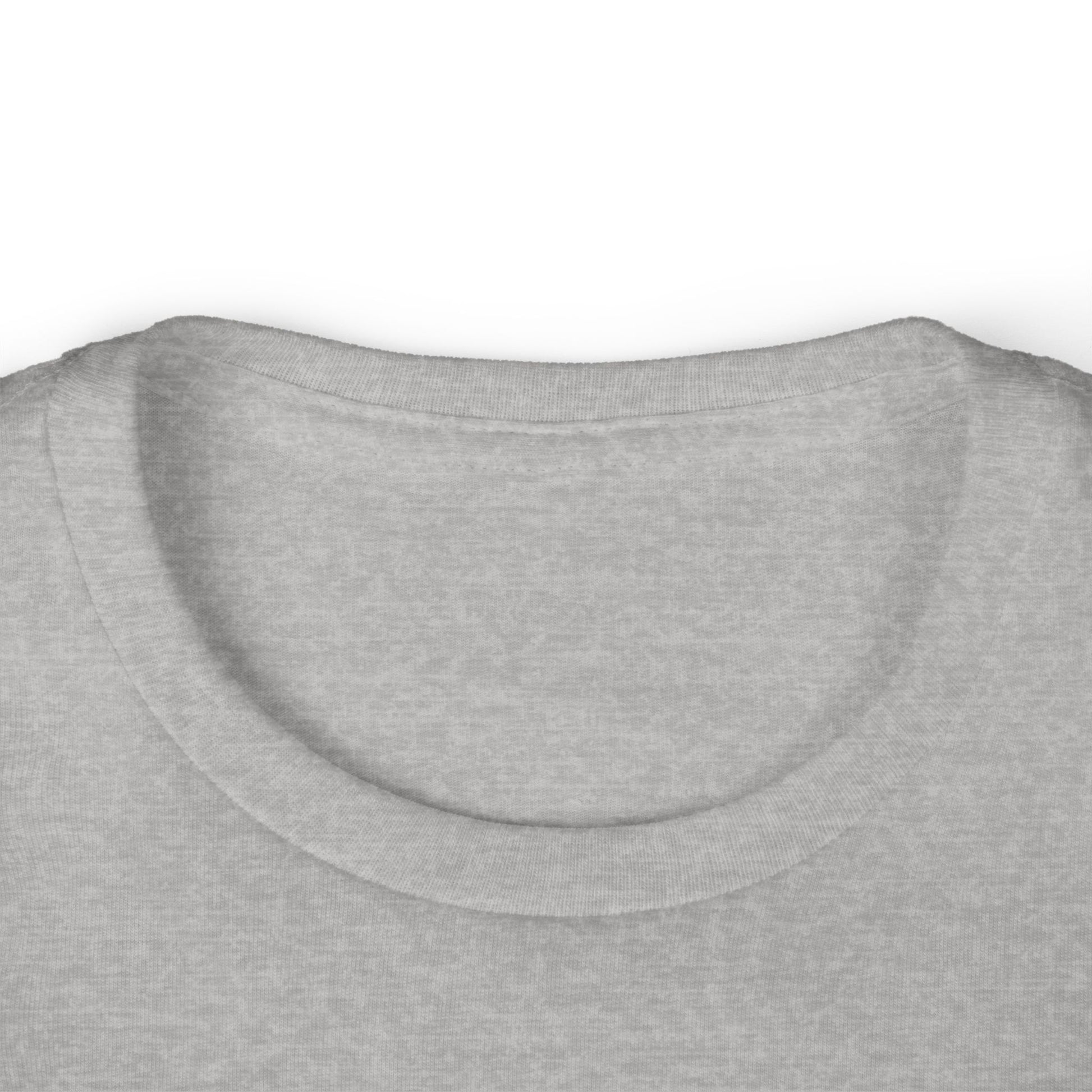Close-up of a gray shirt collar on a white background