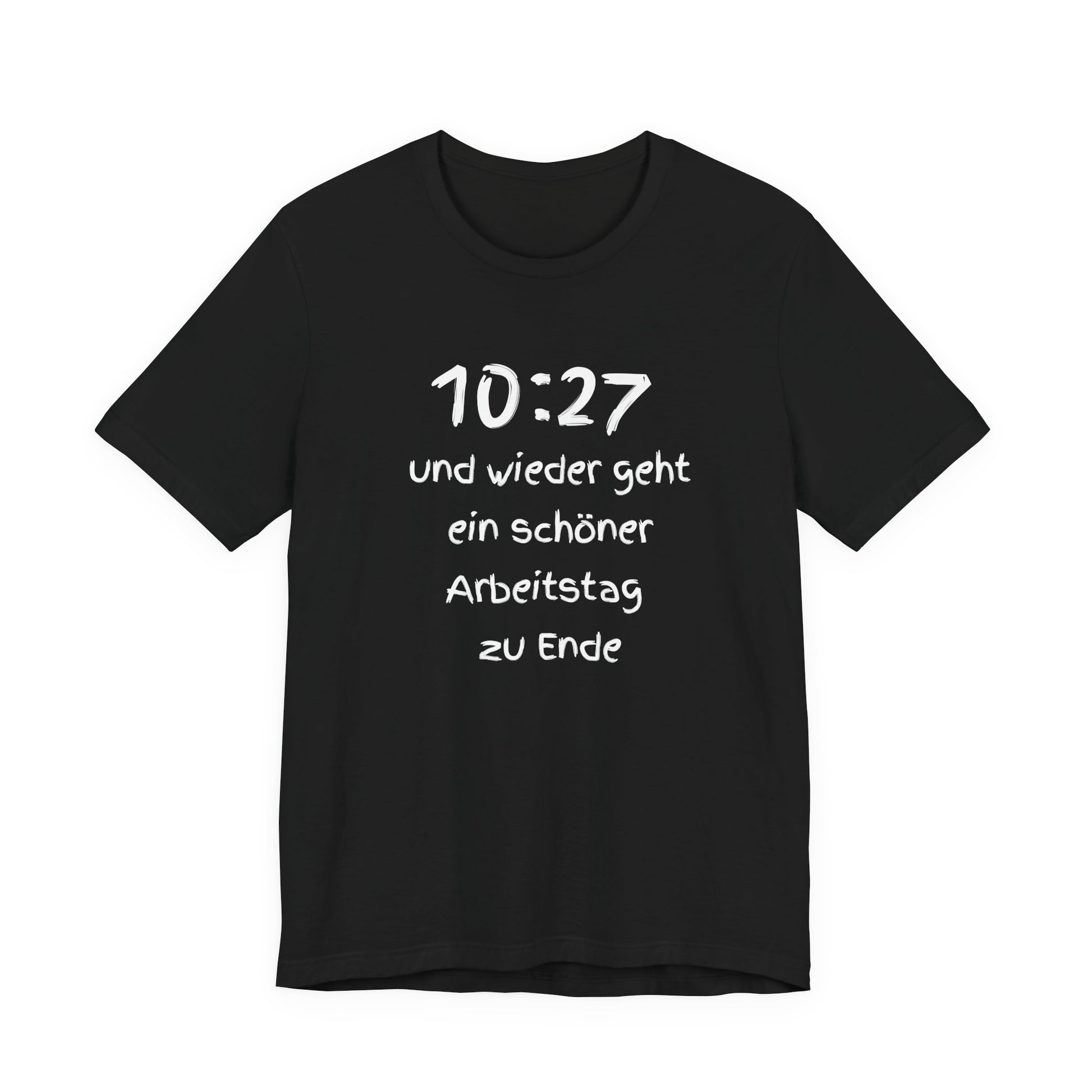 Lustiges T Shirt Black t-shirt with white graphic and text on a white background