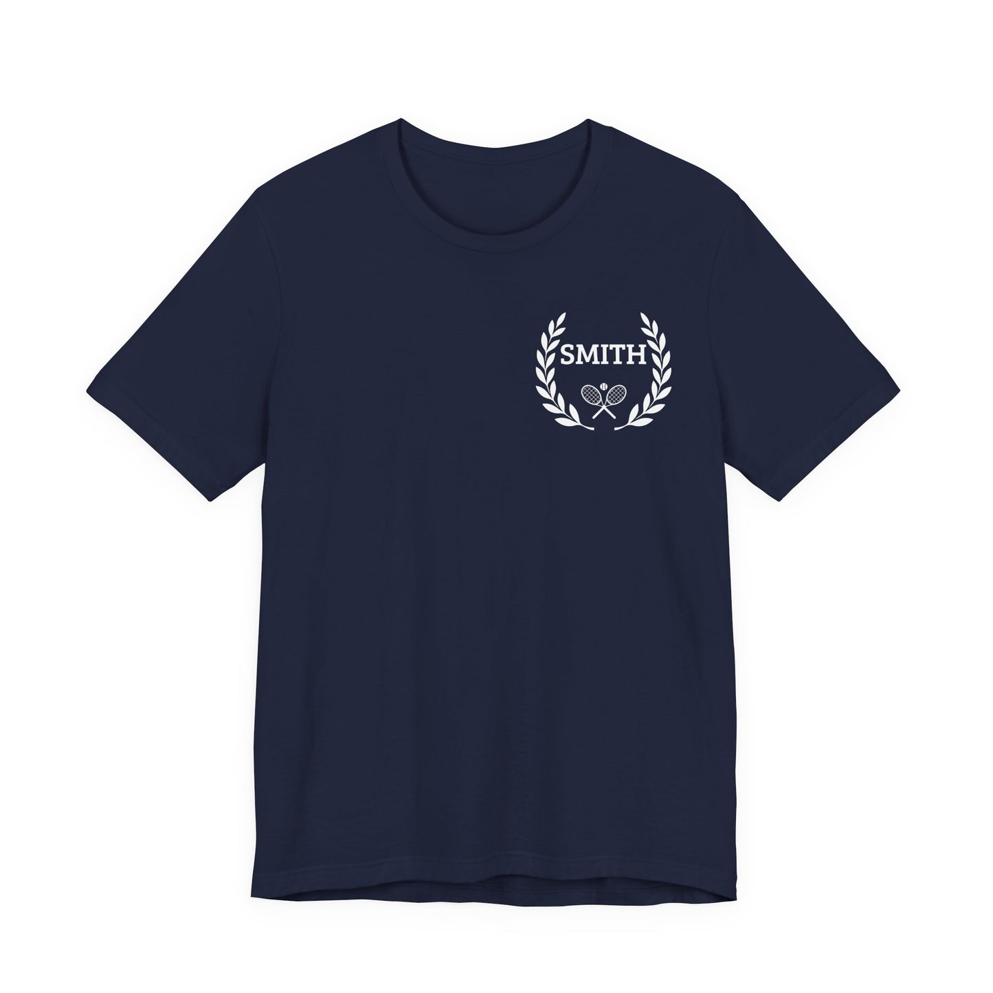 Unique gifts for tennis players Black t-shirt with a white logo on a white background