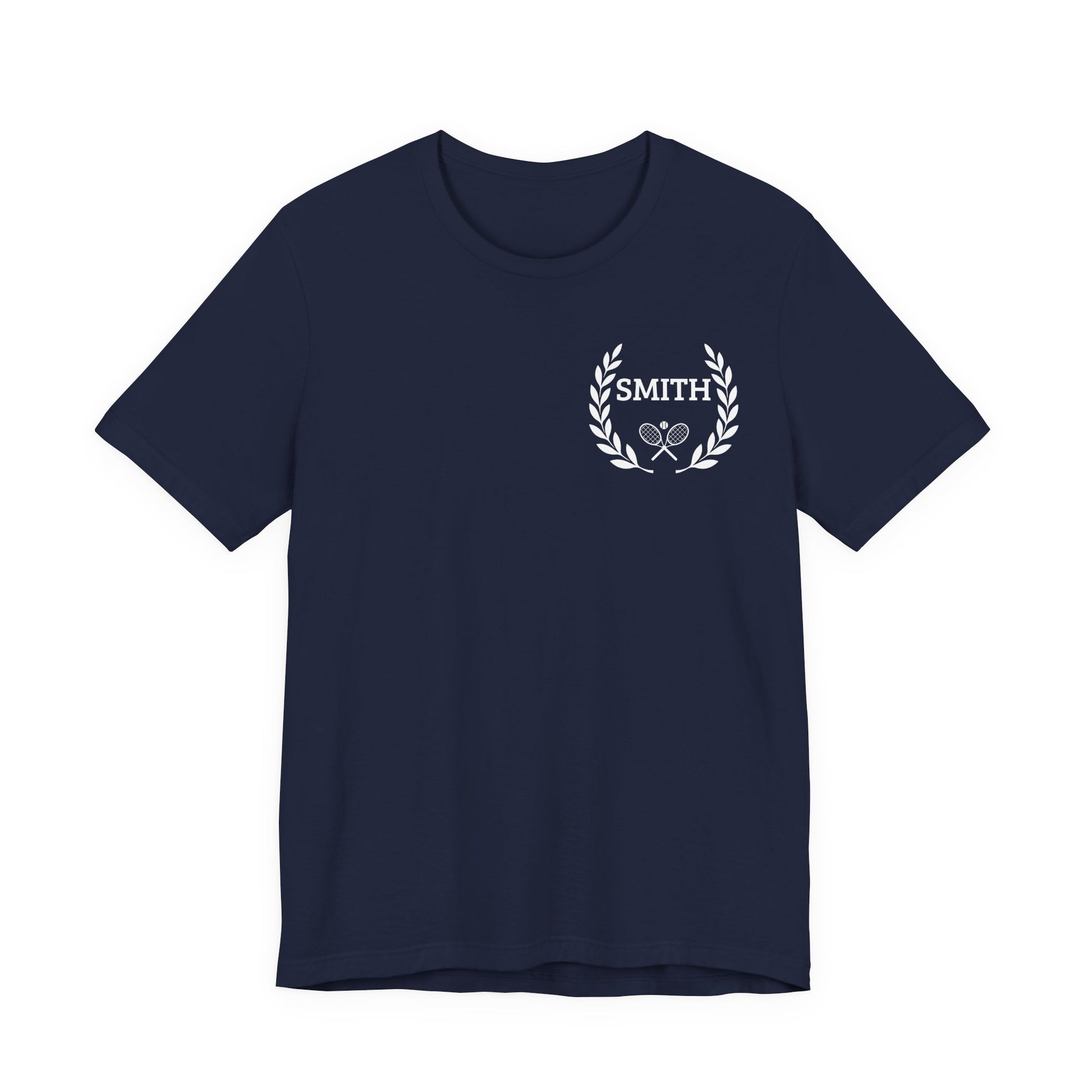 Unique gifts for tennis players Black t-shirt with a white logo on a white background