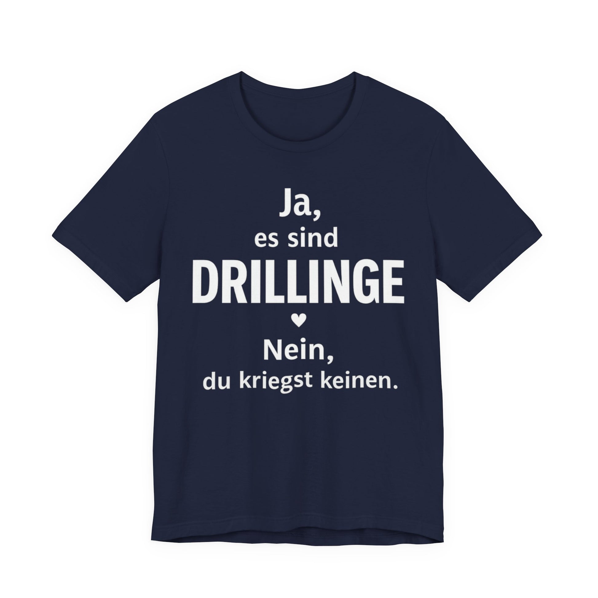 T-Shirt für Drillingseltern Black t-shirt with white text on a white background