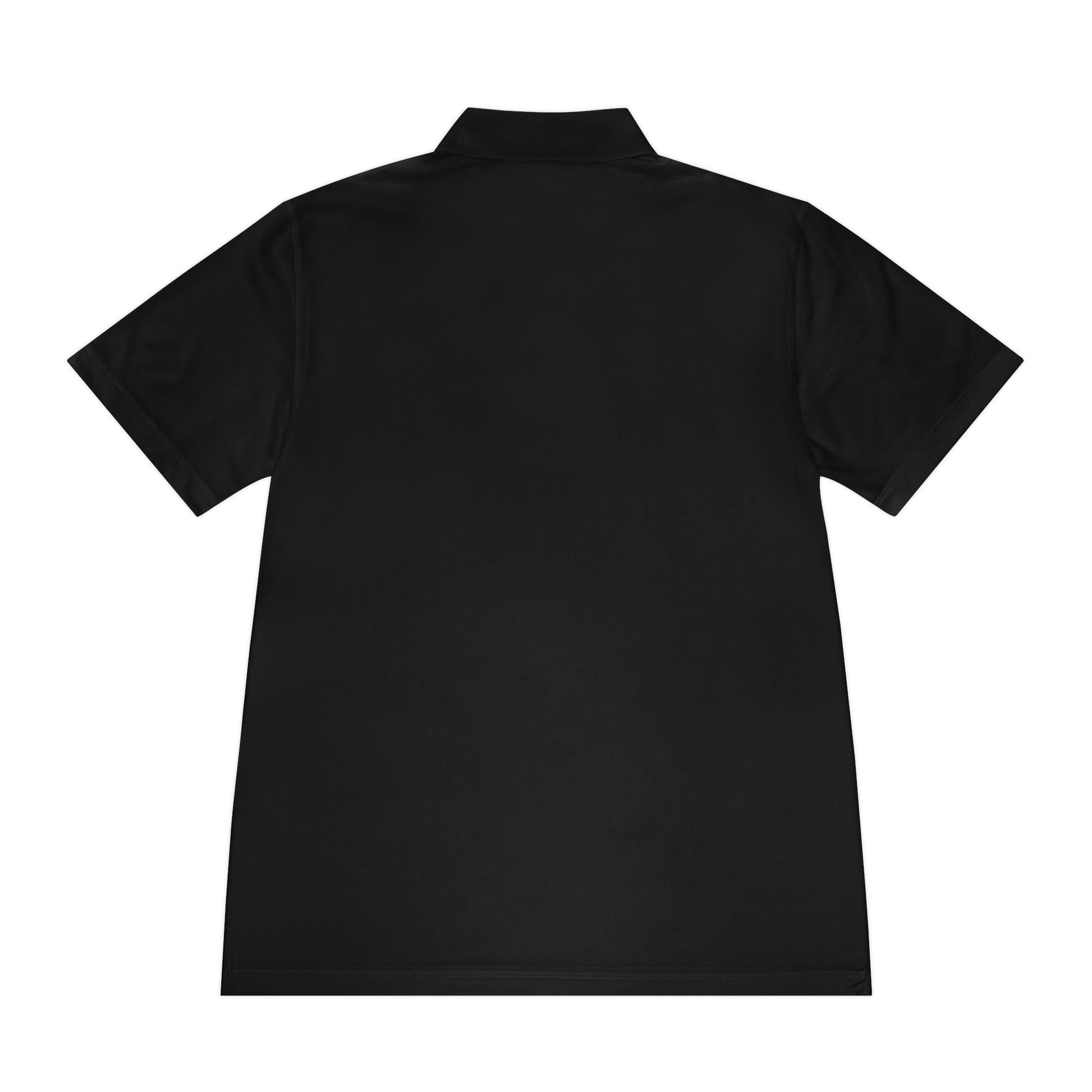 Black polo shirt on a white background
