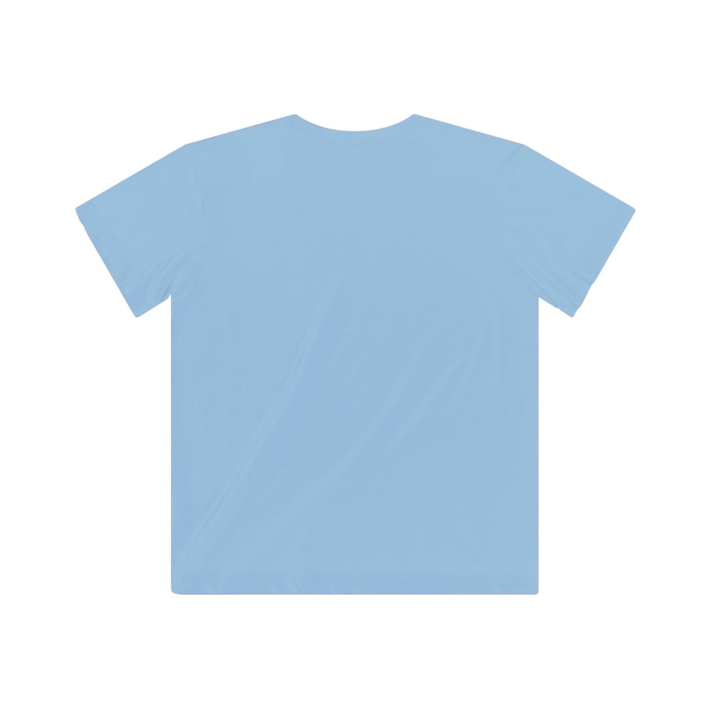 Plain light blue t-shirt on a white background