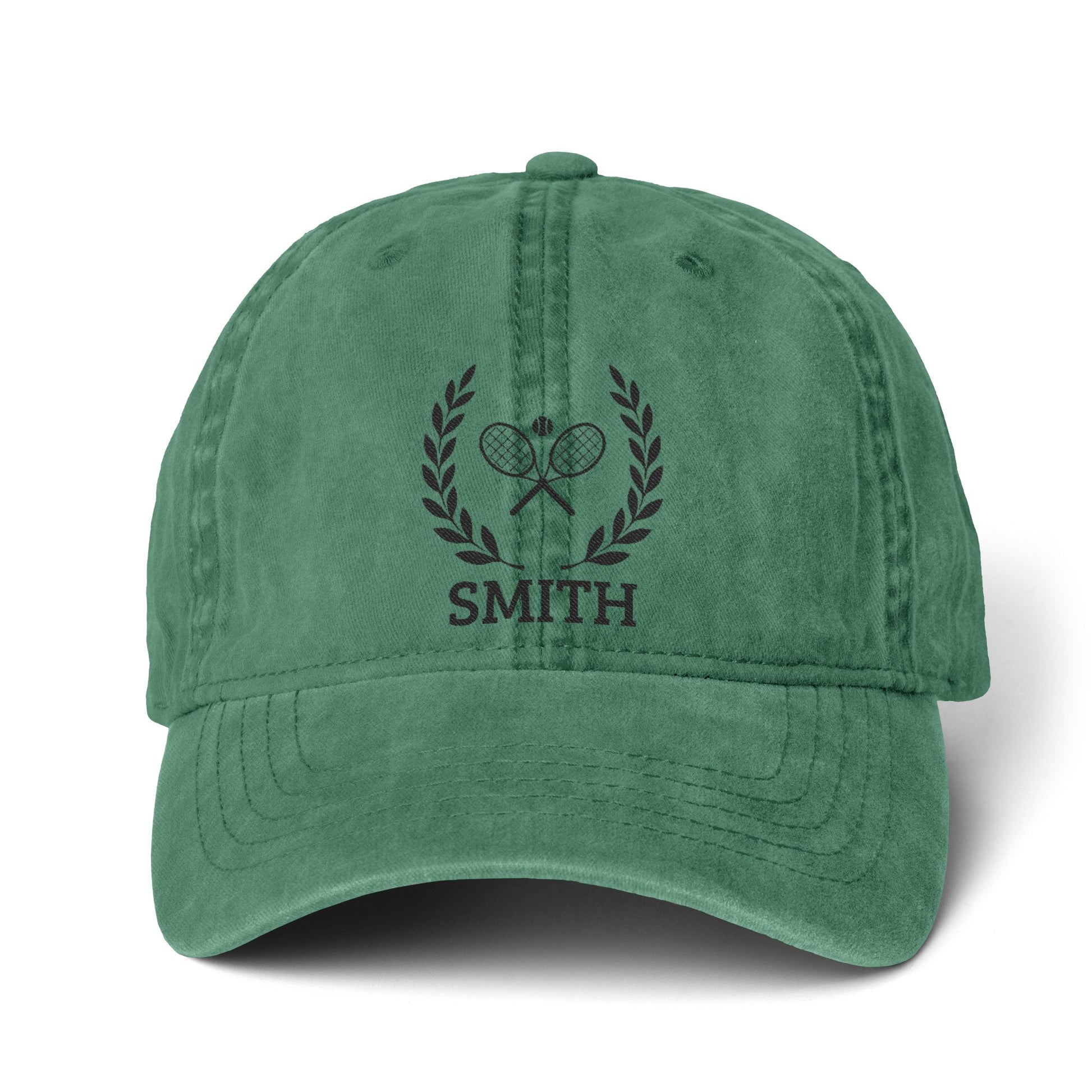 Tennis cap for women Green cap with 'Tennis Mama' text and graphics on a white background
