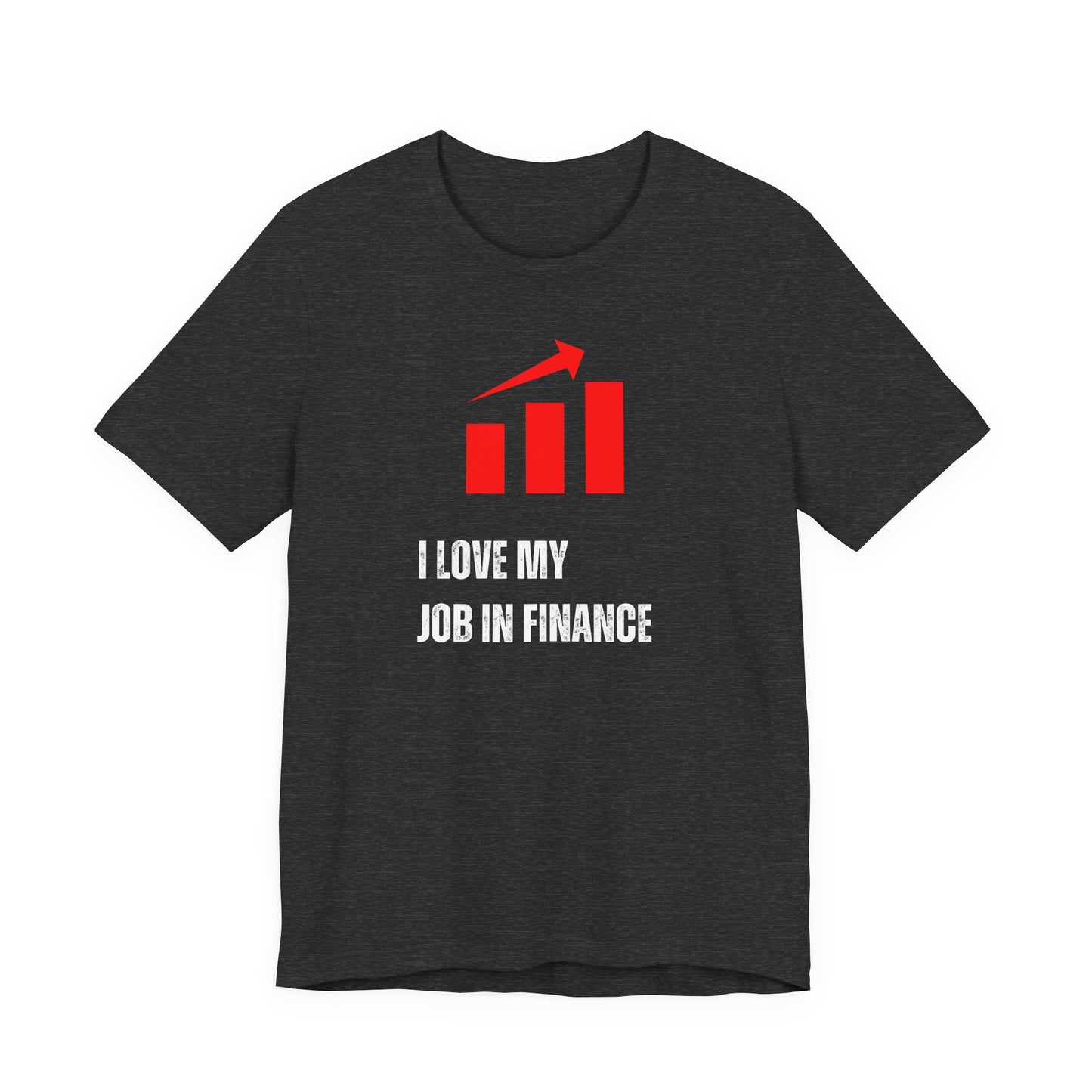 Finance Manager Shirt Black t-shirt with red and white graphic and text on a white background