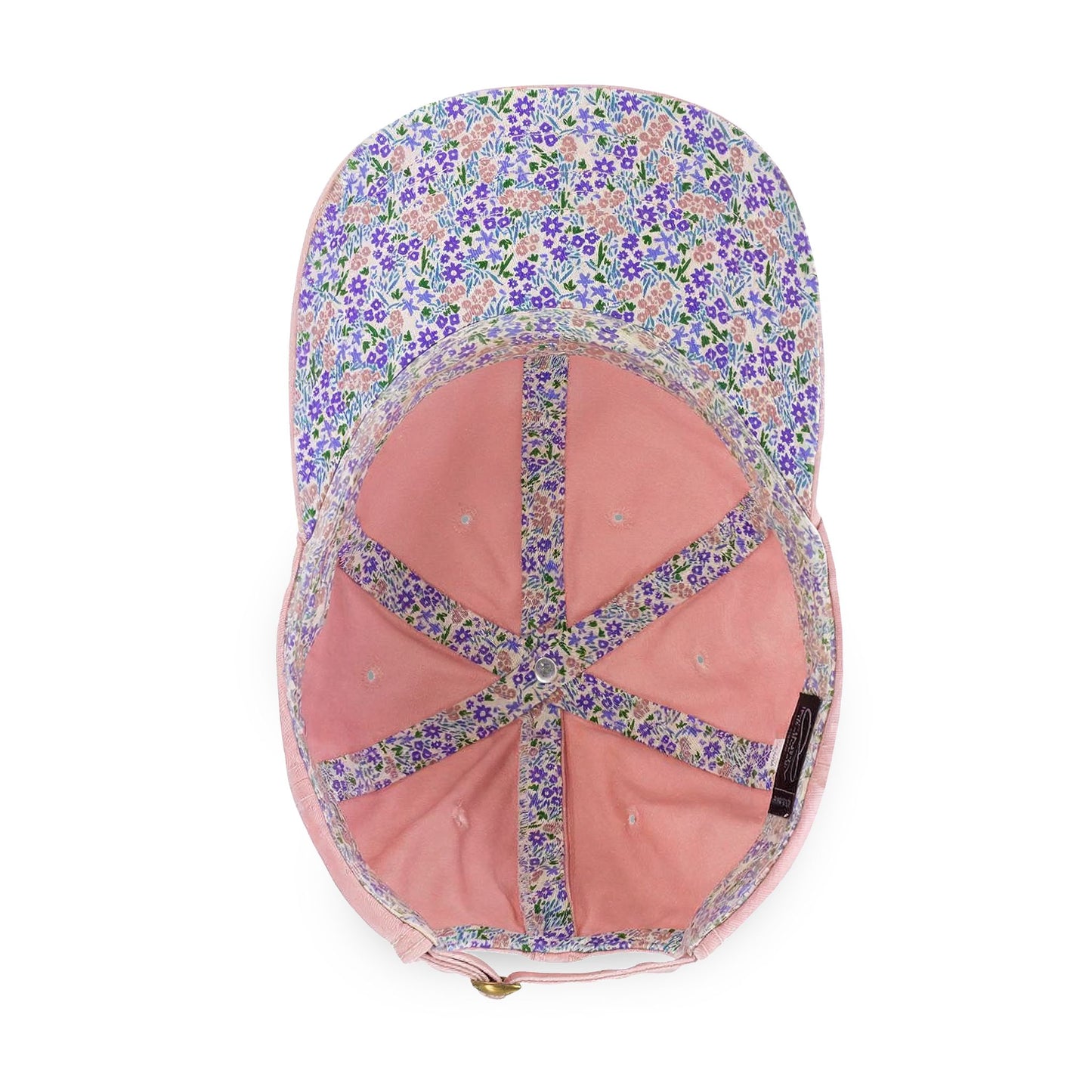 Tennis cap for women Cap with floral pattern and peace symbol on a white background