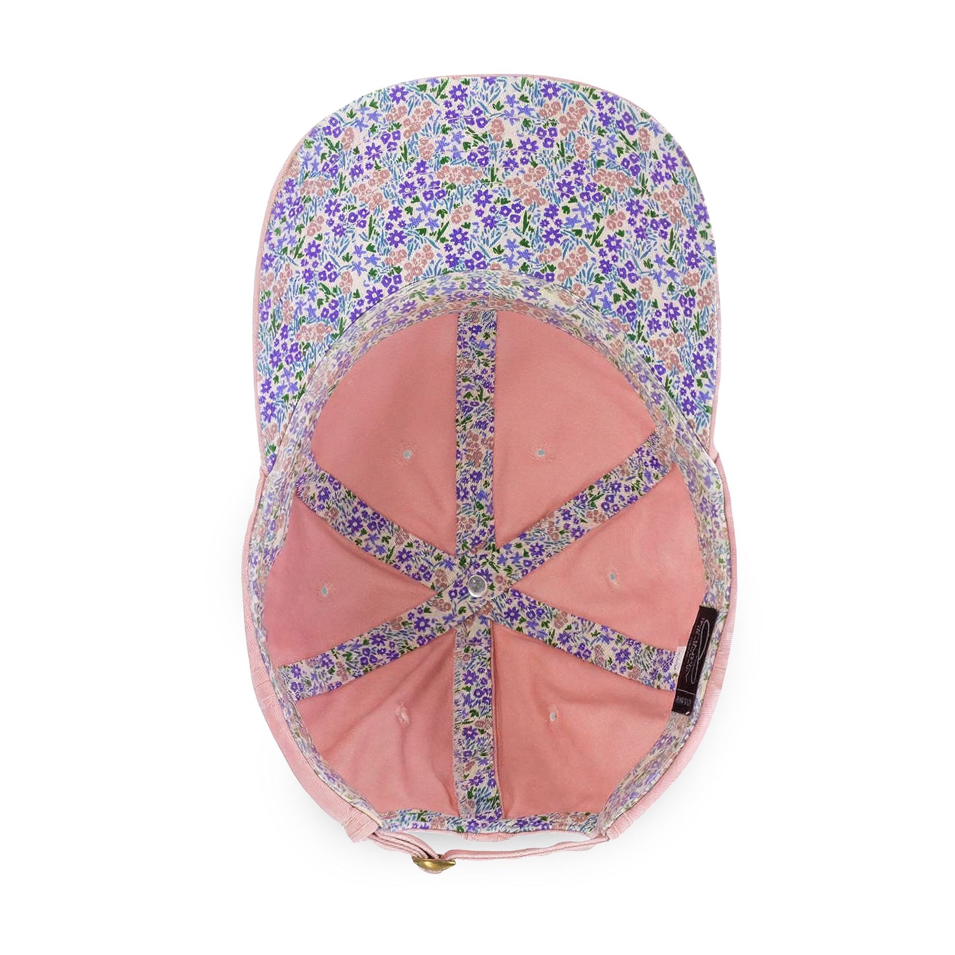 Tennis cap for women Cap with floral pattern and peace symbol on a white background