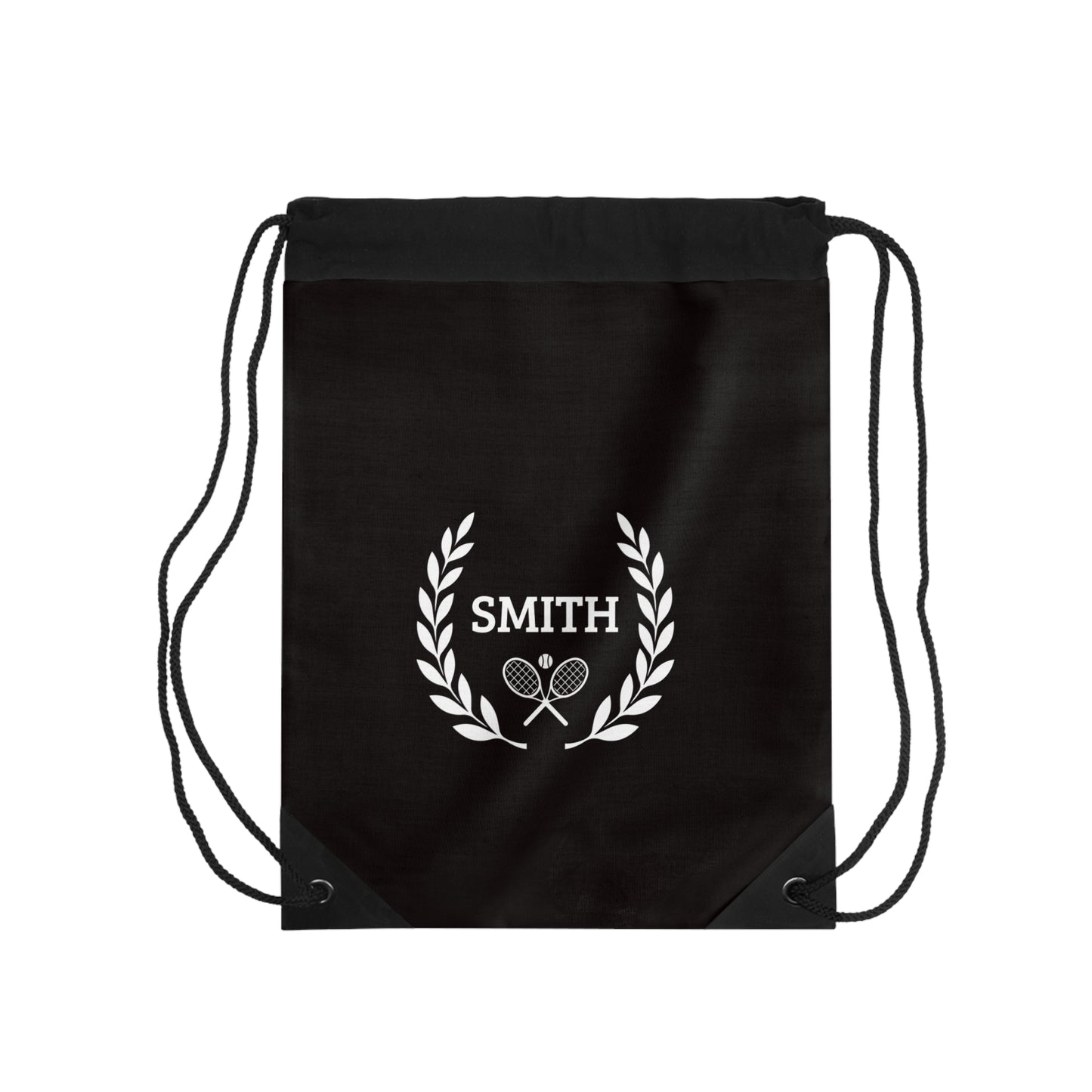 Junior Tennis bag Black drawstring bag with 'Smith' logo on a white background