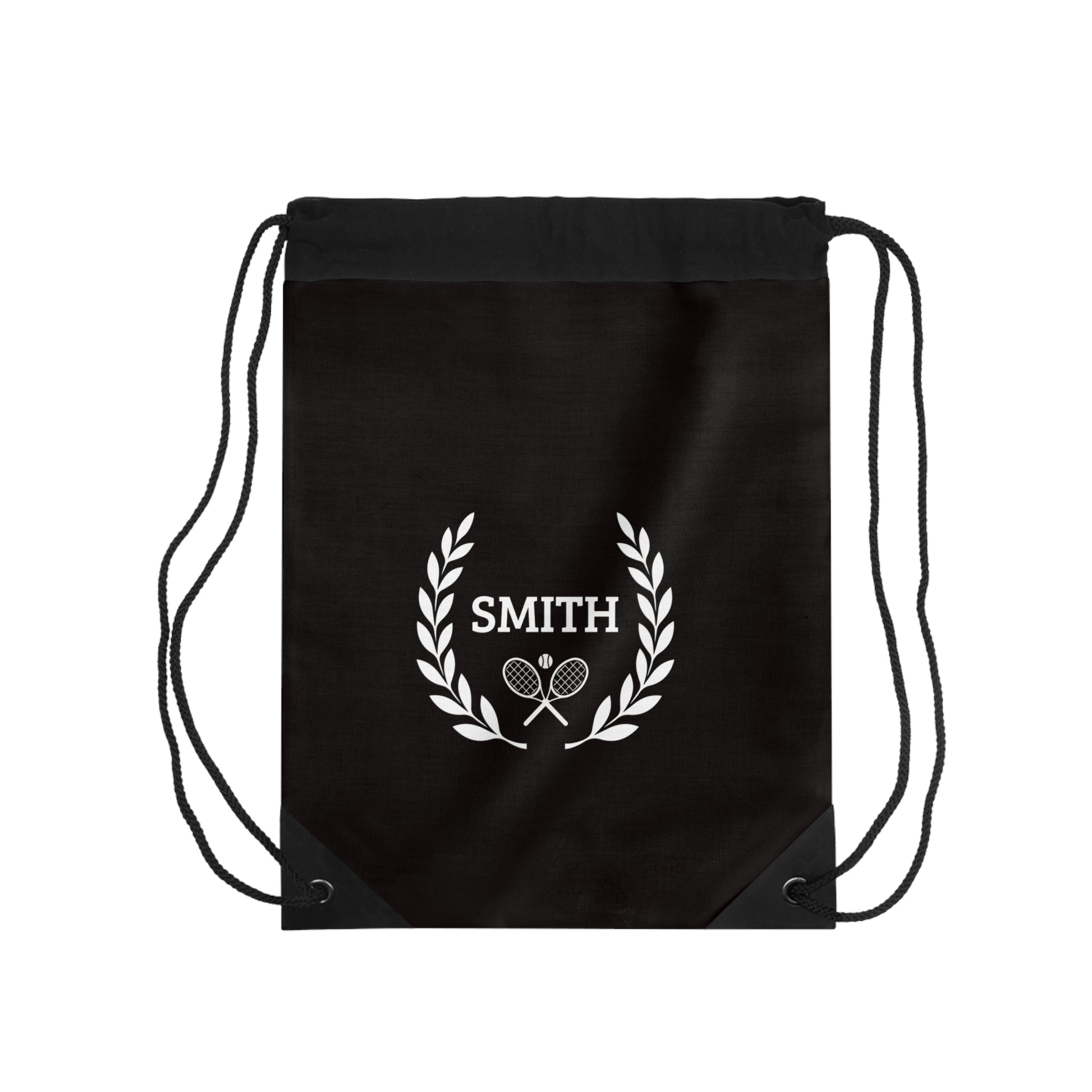 Junior Tennis bag Black drawstring bag with 'Smith' logo on a white background
