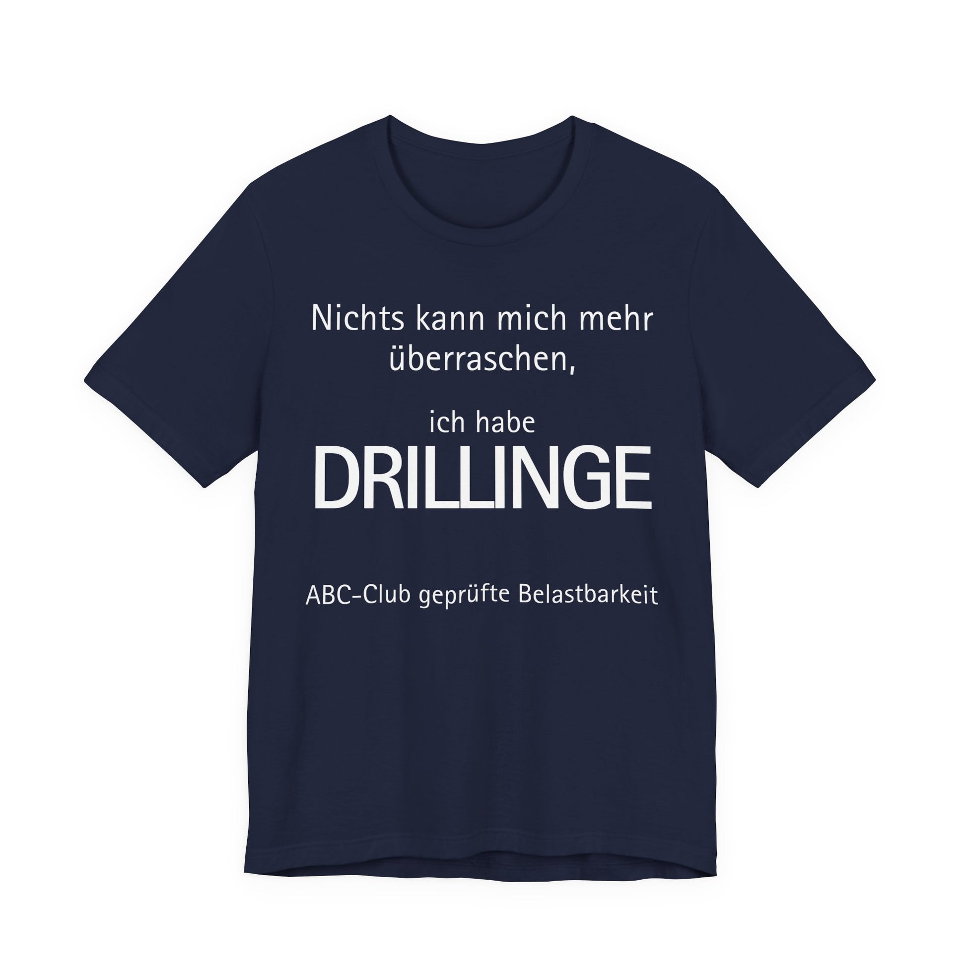 Geschenk für Drillinge Black t-shirt with white text on a white background