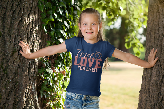 Kids Horse Love Tee, True Love Children's T-Shirt, Christman Gift, Cute Kids Apparel, Birthday Present, Fun Family Outfit
