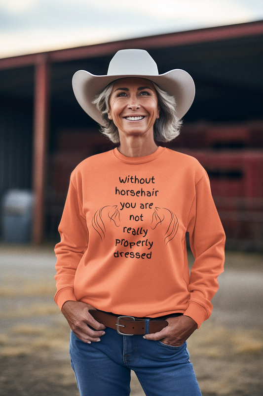 For the Love of Horse Hair, Horse Lover's Garment-Dyed Sweatshirt - Funny Quote Equestrian Fashion