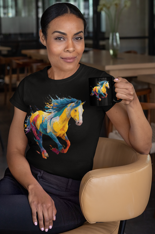 Vibrant Galloping Horse Tee | True Love for Horse T-Shirt, Gift for Horse Lovers, Unisex Tee, Casual Wear, Birthday Gift, Animal Lover Apparel