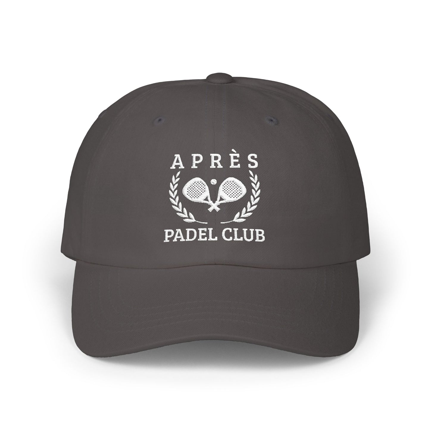 Padel Cap Black cap with pink 'Venus' logo on a white background