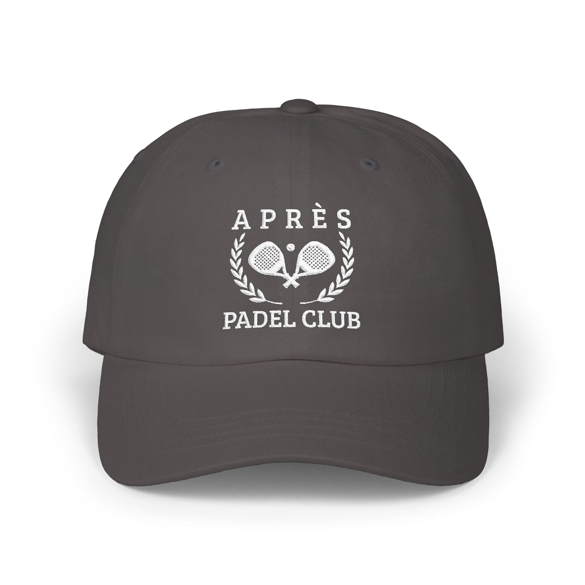 Padel Cap Black cap with pink 'Venus' logo on a white background