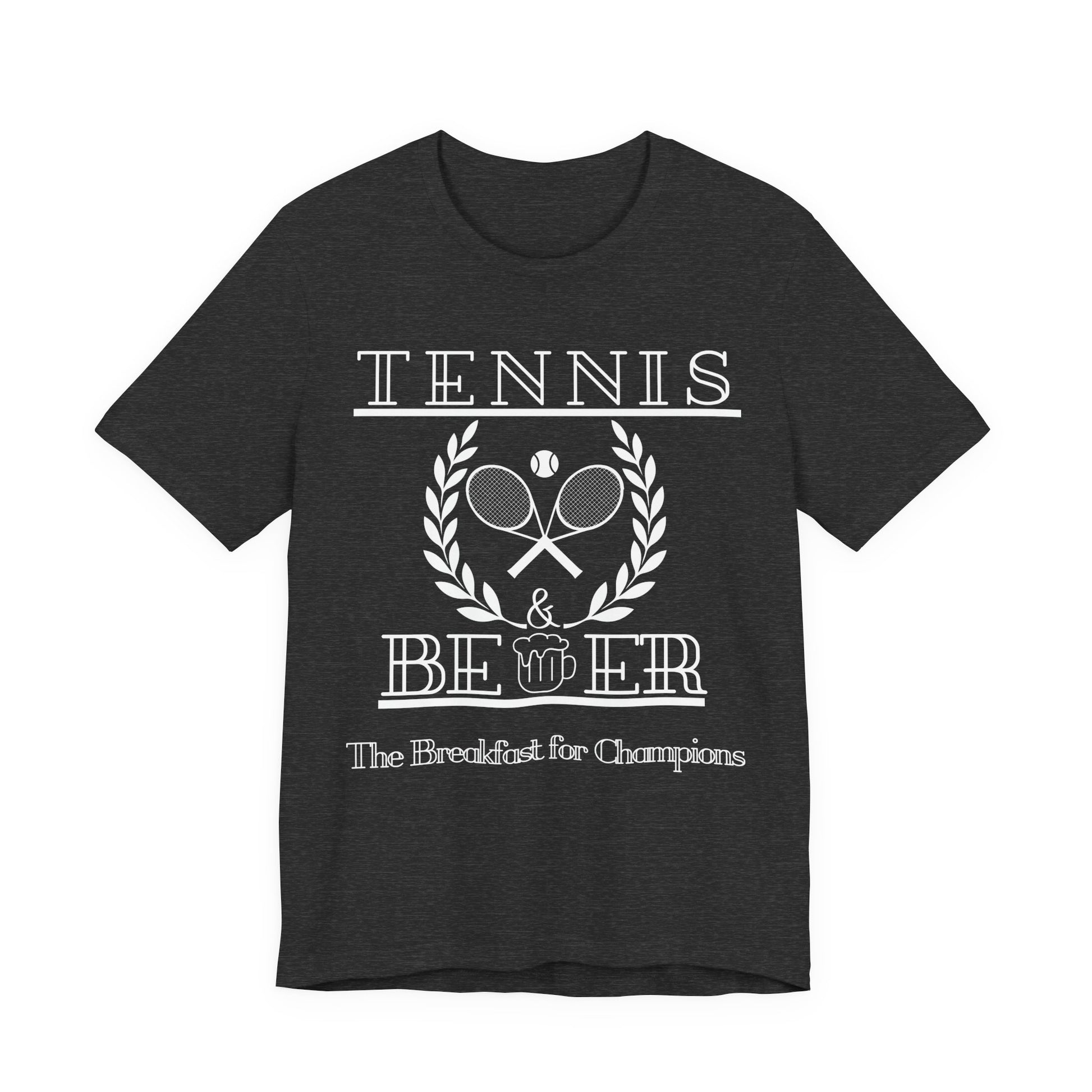 Brown t-shirt with white text and skull design on a white background