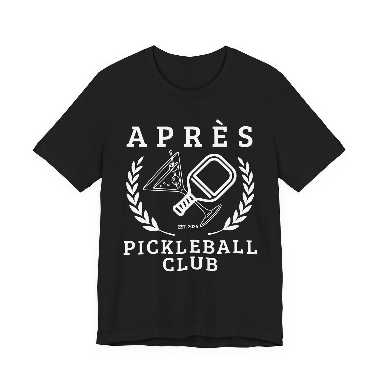 Funny Pickleball Shirt Black t-shirt with white text on a white background
