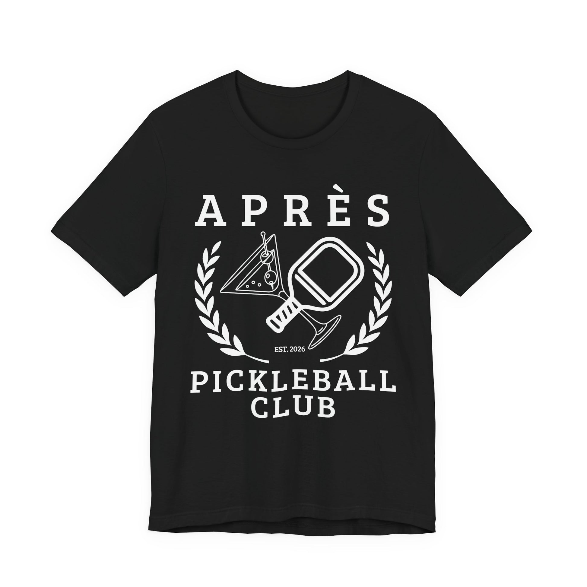 Funny Pickleball Shirt Black t-shirt with white text on a white background