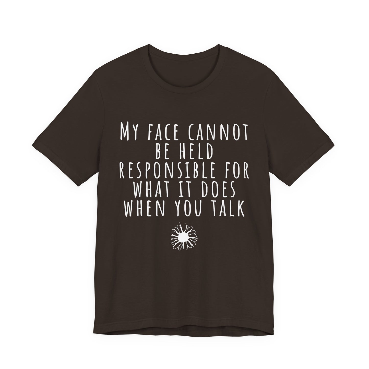Black t-shirt with white mountain graphic and text on a white background