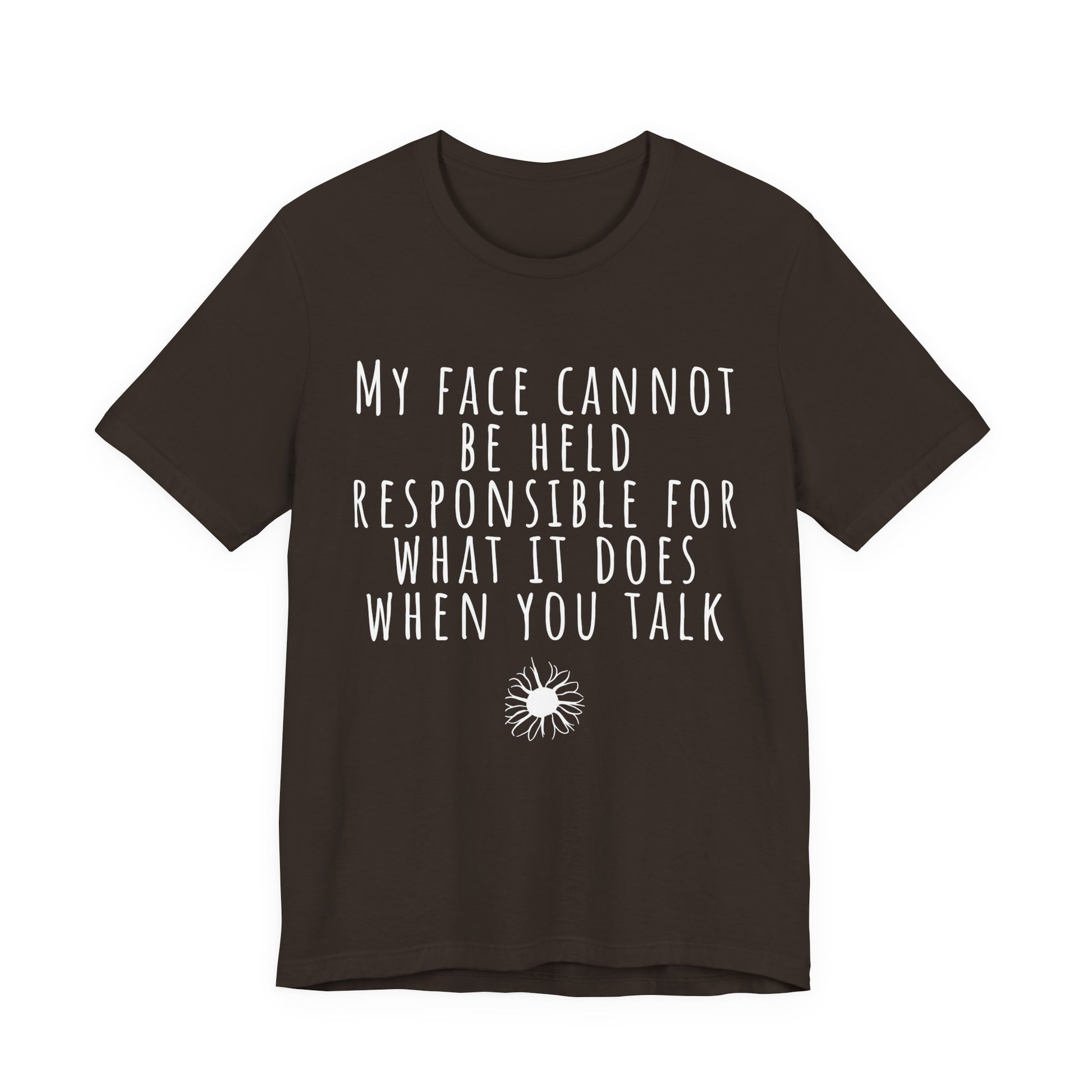 Black t-shirt with white mountain graphic and text on a white background