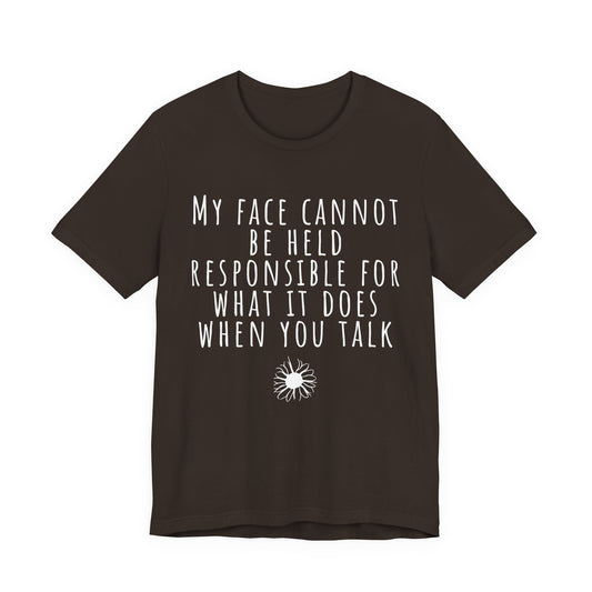 Black t-shirt with white mountain graphic and text on a white background