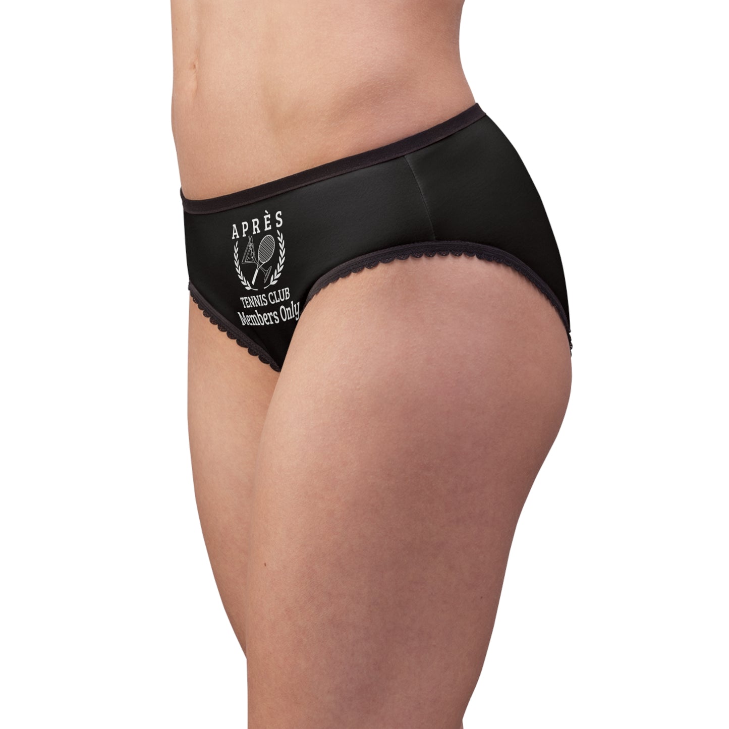 tennis underwear for women Black underwear with 'Master Baiter' logo on a white background