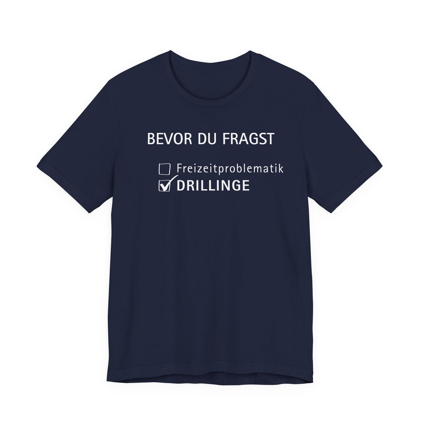 Gift for Triplets Black t-shirt with white text on a white background