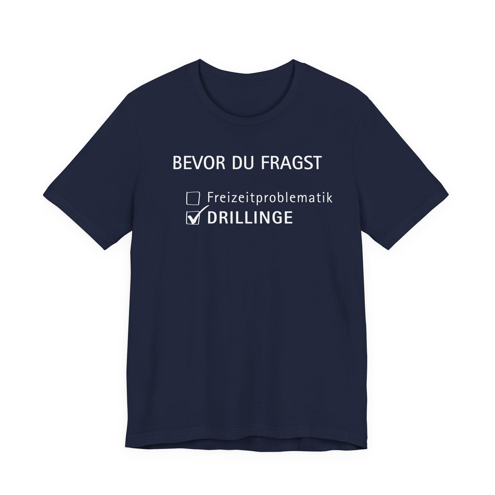 Gift for Triplets Black t-shirt with white text on a white background
