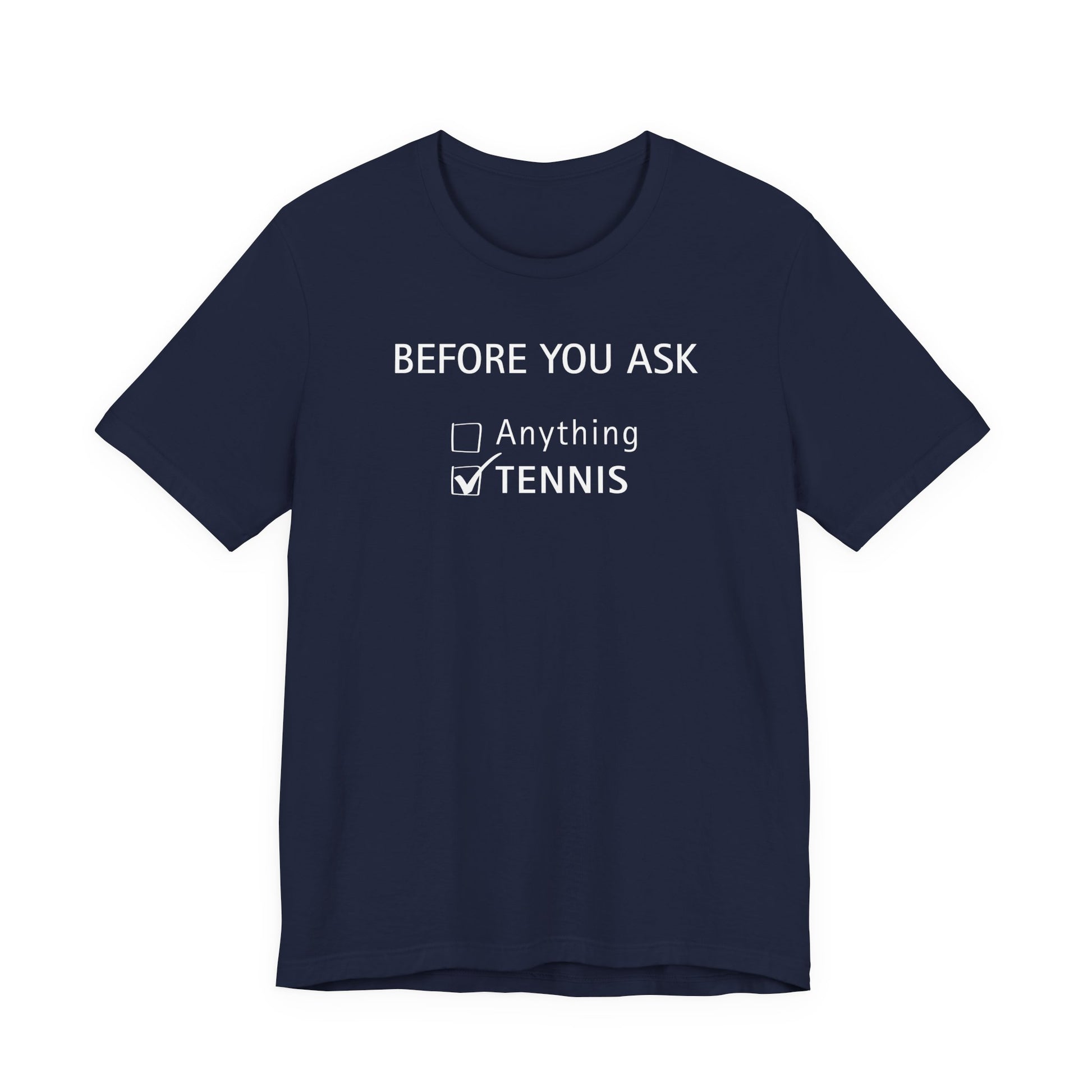 Funny Tennis T-Shirt Black t-shirt with a logo on a white background