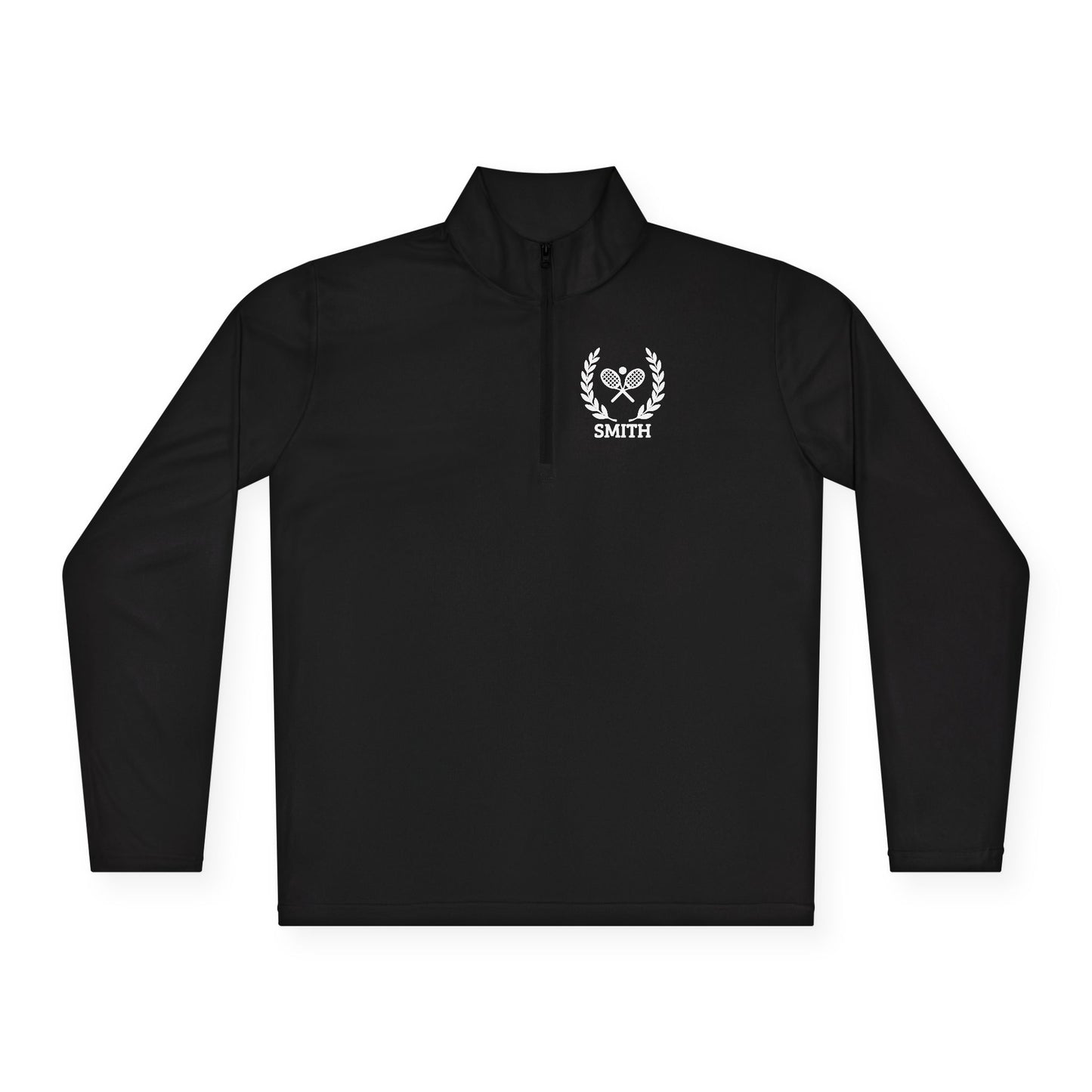 Personalized tennis racket sweater Black long-sleeve shirt with number 12 on a white background