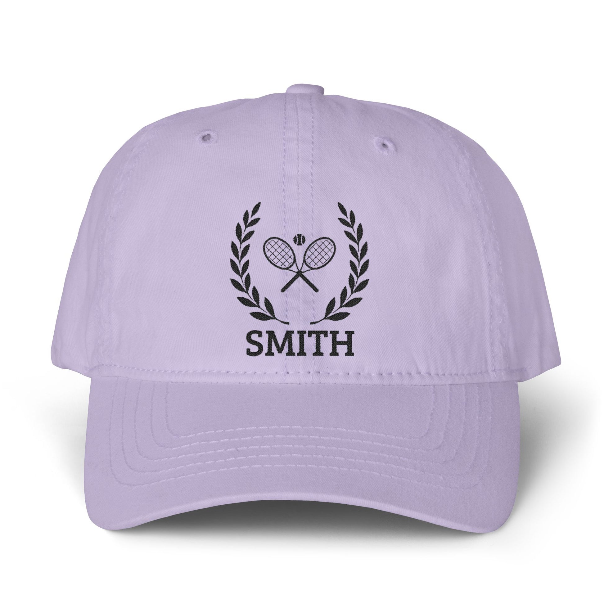 Tennis cap for women Purple cap with golf design on a white background