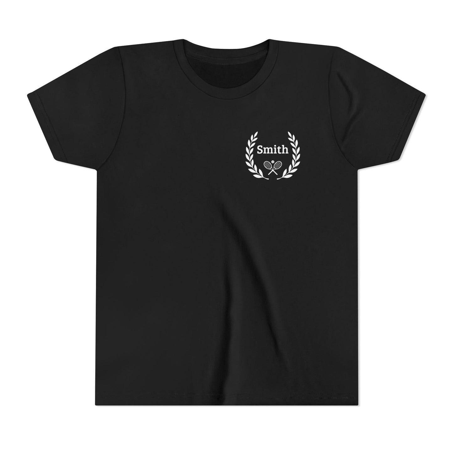Junior tennis shirts Gray t-shirt with a logo on the chest against a white background
