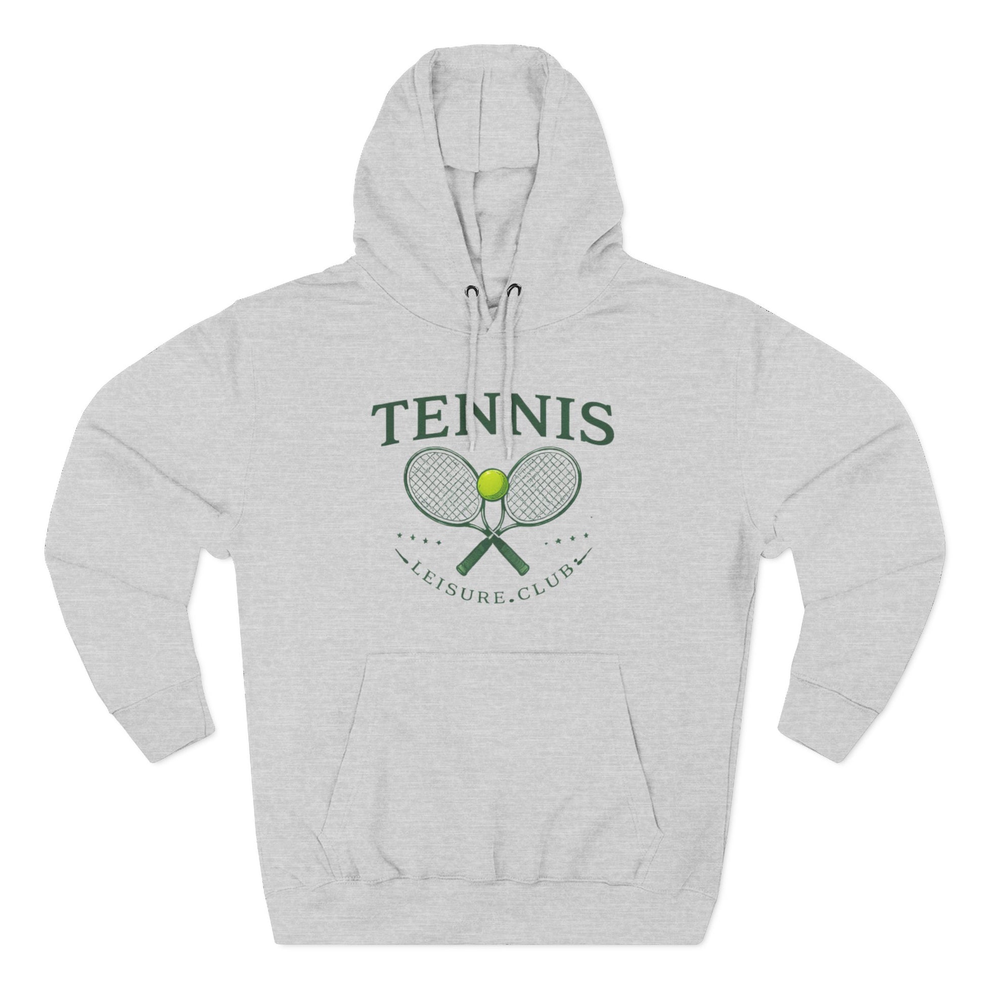 Gray hoodie with text and logo on a white background