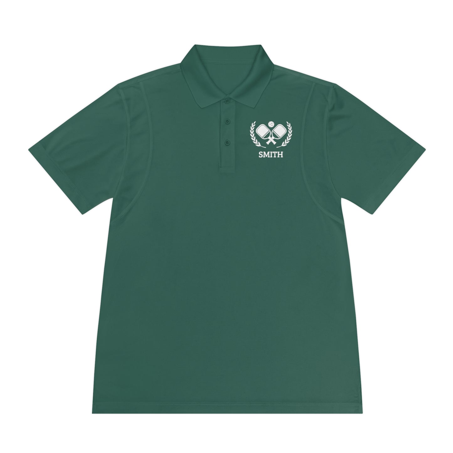 Pickleball Polos Green polo shirt with a logo on the chest against a white background