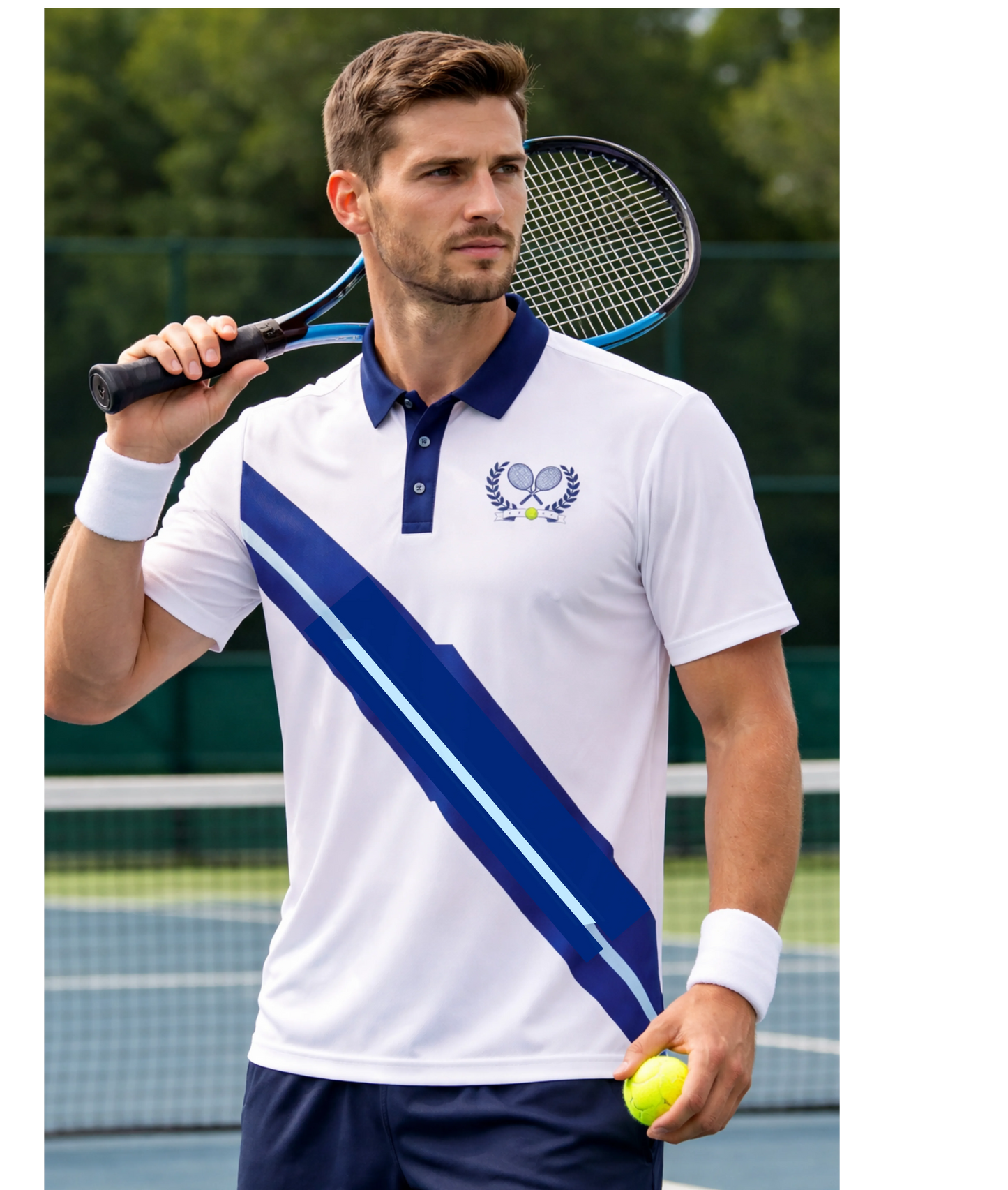 Polo Shirt for Tennis – Classic Blue & White Tennis Polo