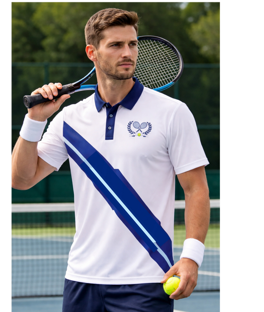 Polo Shirt for Tennis – Classic Blue & White Tennis Polo