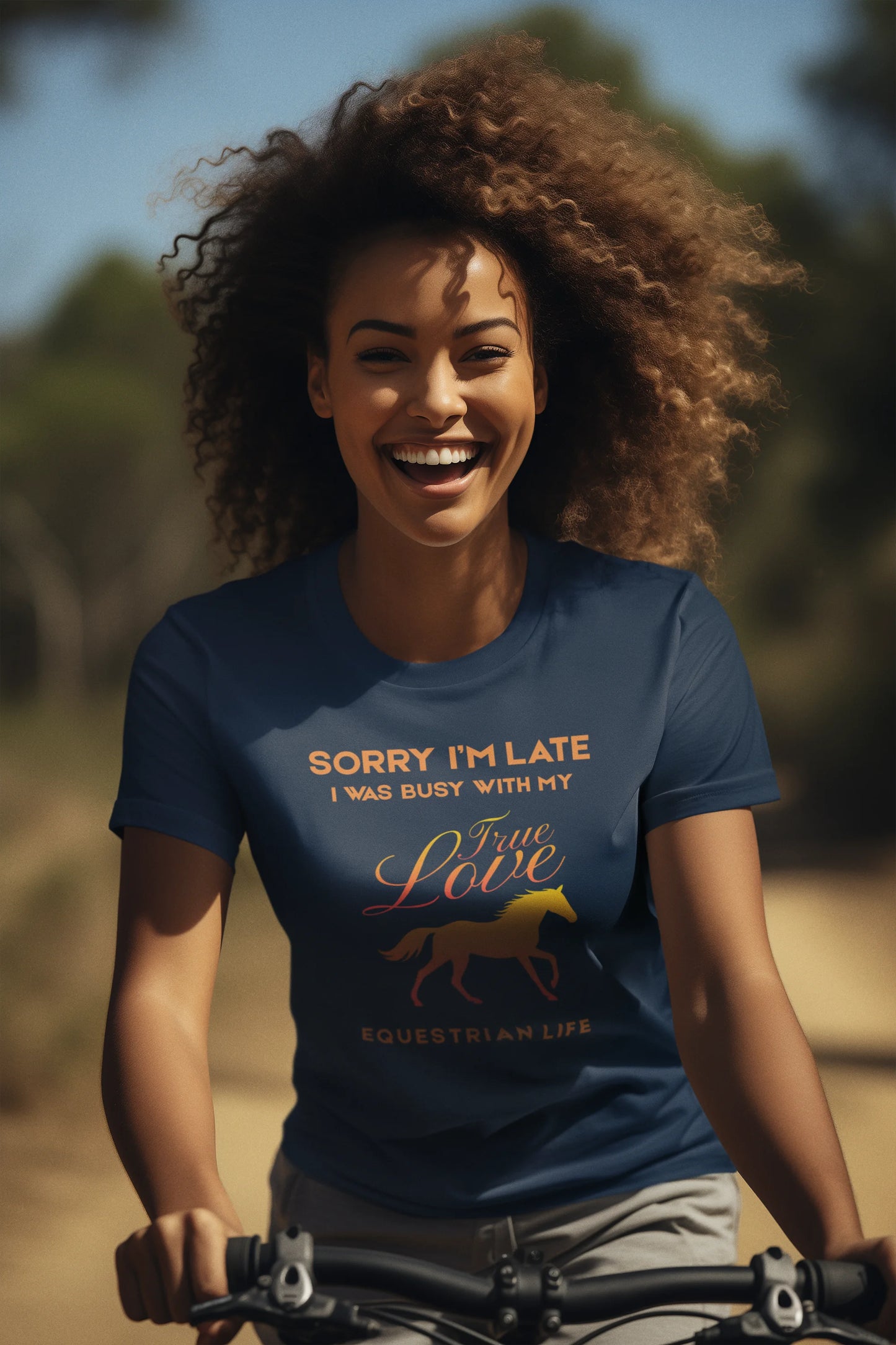 Sorry I'm Late I was busy with my horse T-Shirt - Equestrian Life 