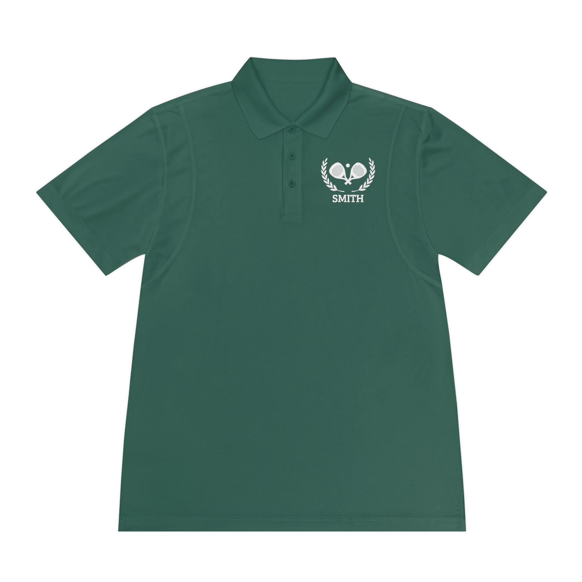 personalized padel gift Dark gray polo shirt with a logo on the chest against a white background