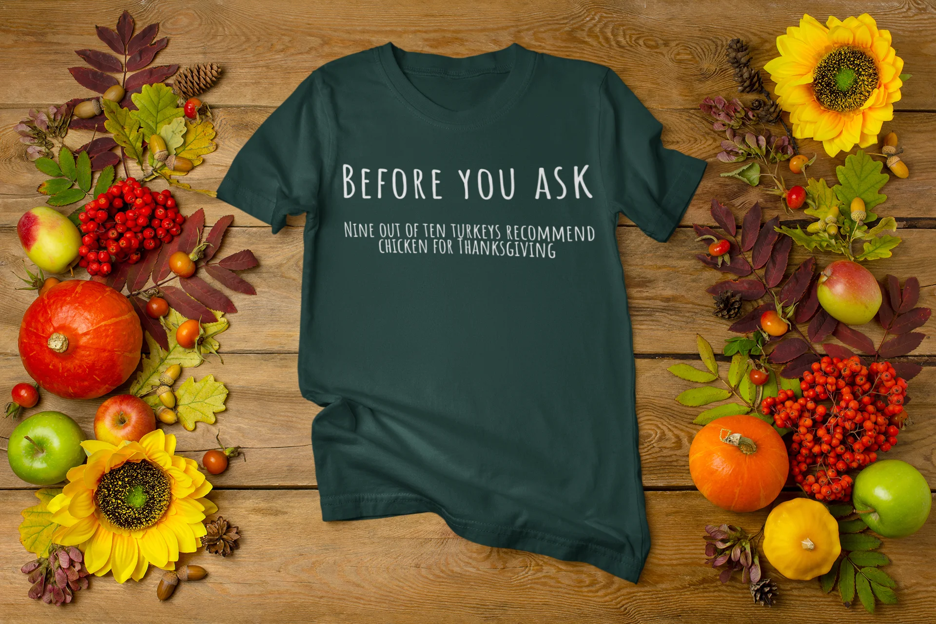 "Before you ask, Nine out of ten turkeys recommend chicken for Thanksgiving"