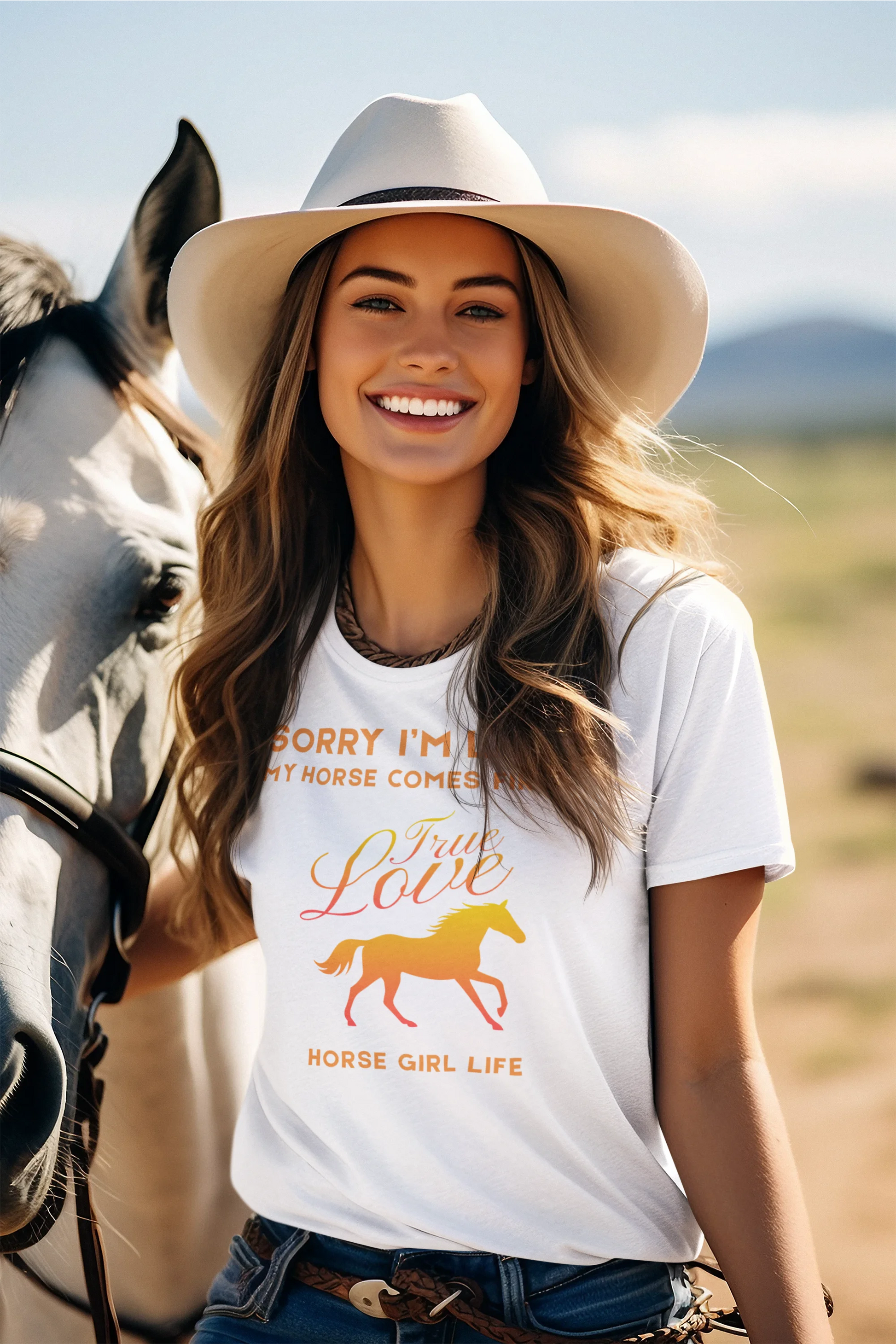 Sorry I'm Late My horse comes first Tee - Horse Girl Shirt 